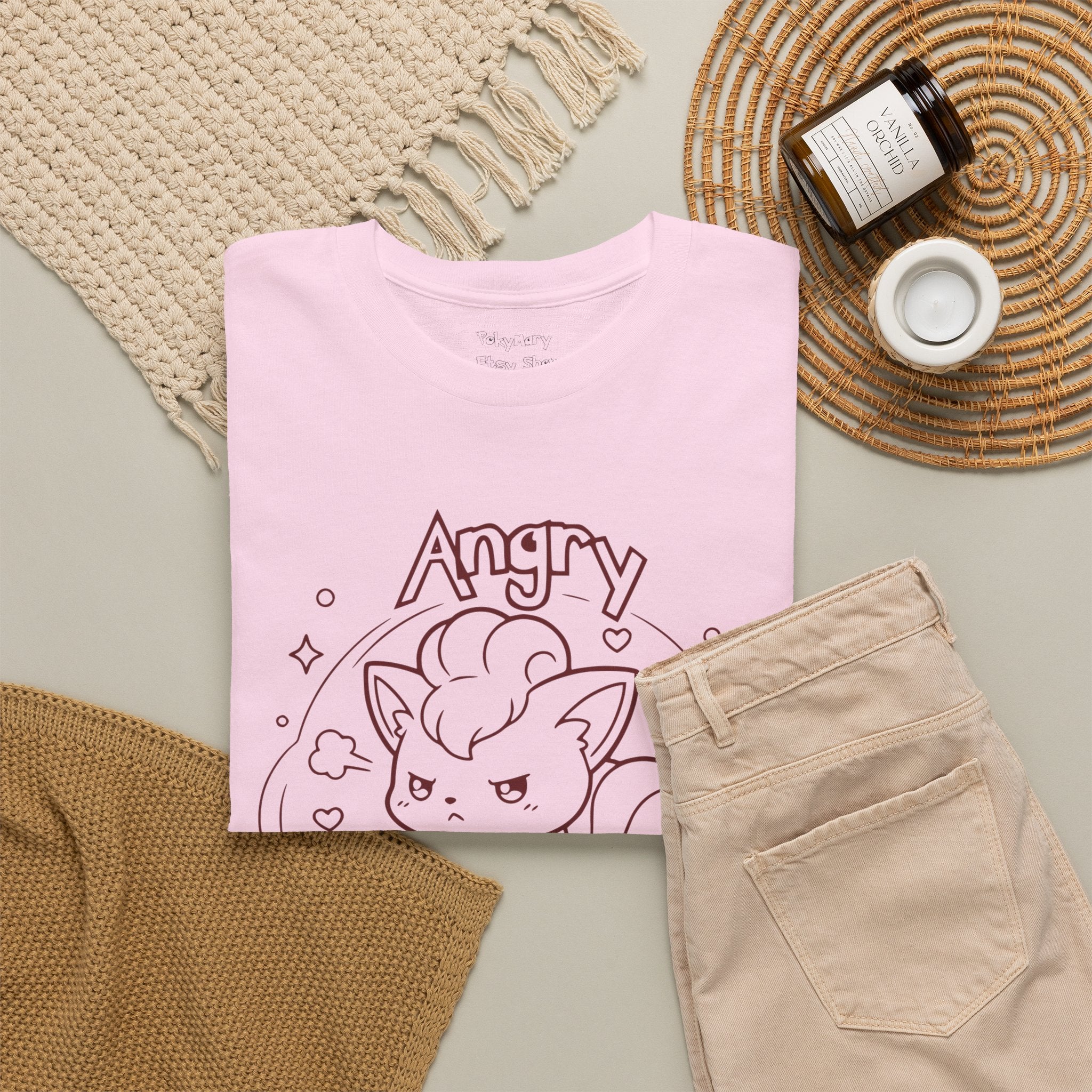 Fox Angry but still cute Grumpy Cute Fox Lady Shirt | Pouting Fox Illustration