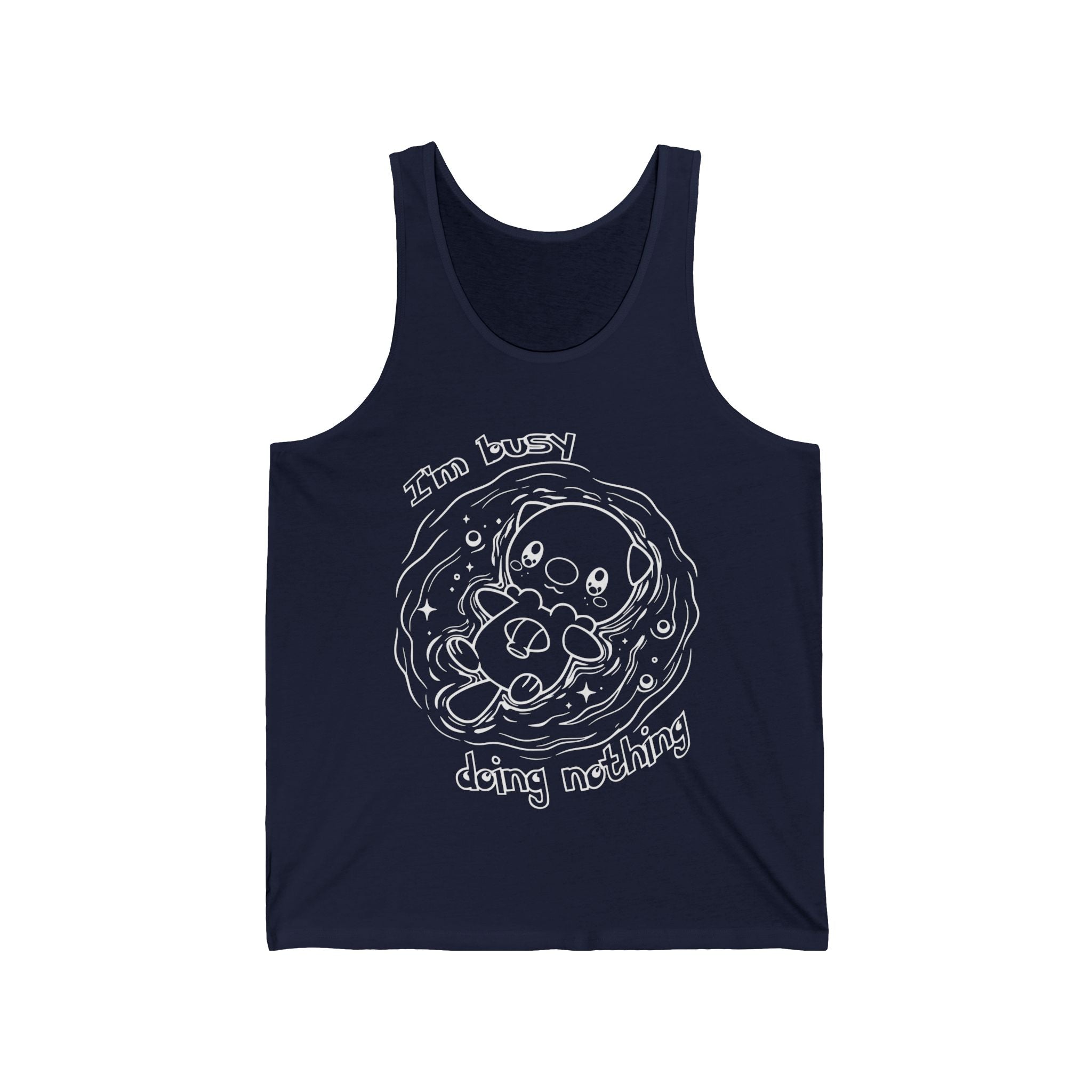 Otter Busy Doing Nothing Cute Lazy Otter Tank Top Kawaii Animal Simple Design Vacation Pool Day