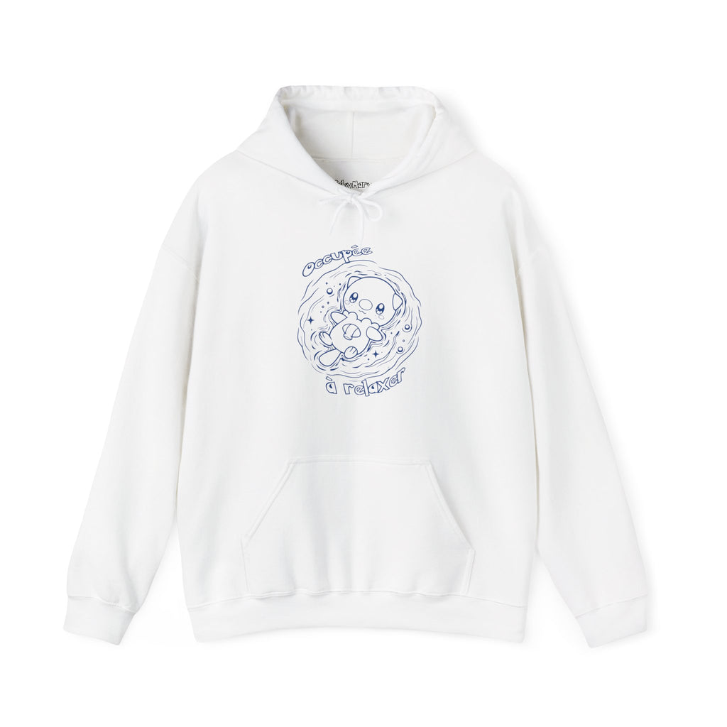 Loutre Occupée à relaxer adorable loutre qui  nage Hoodie | Sweat francophone sweatshirt à capuche en français illustration