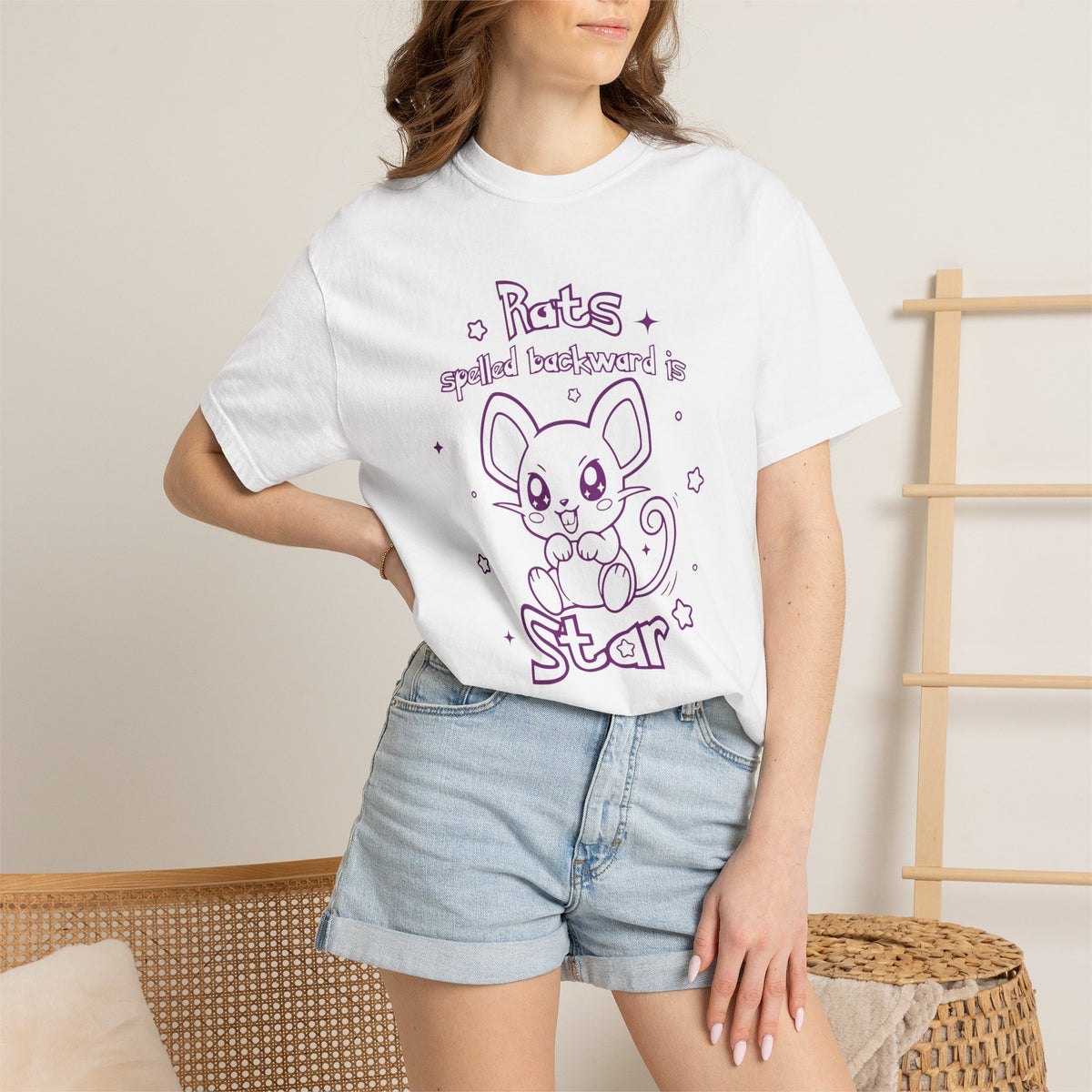 Rats spelled backward is star t-shirt cute Pkm rat animal design tee shirt