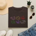 Kawaii Sleeping Cats Pkm Line Art T-Shirt | Pastel Rainbow Kitten Trio Anime Tee Shirt