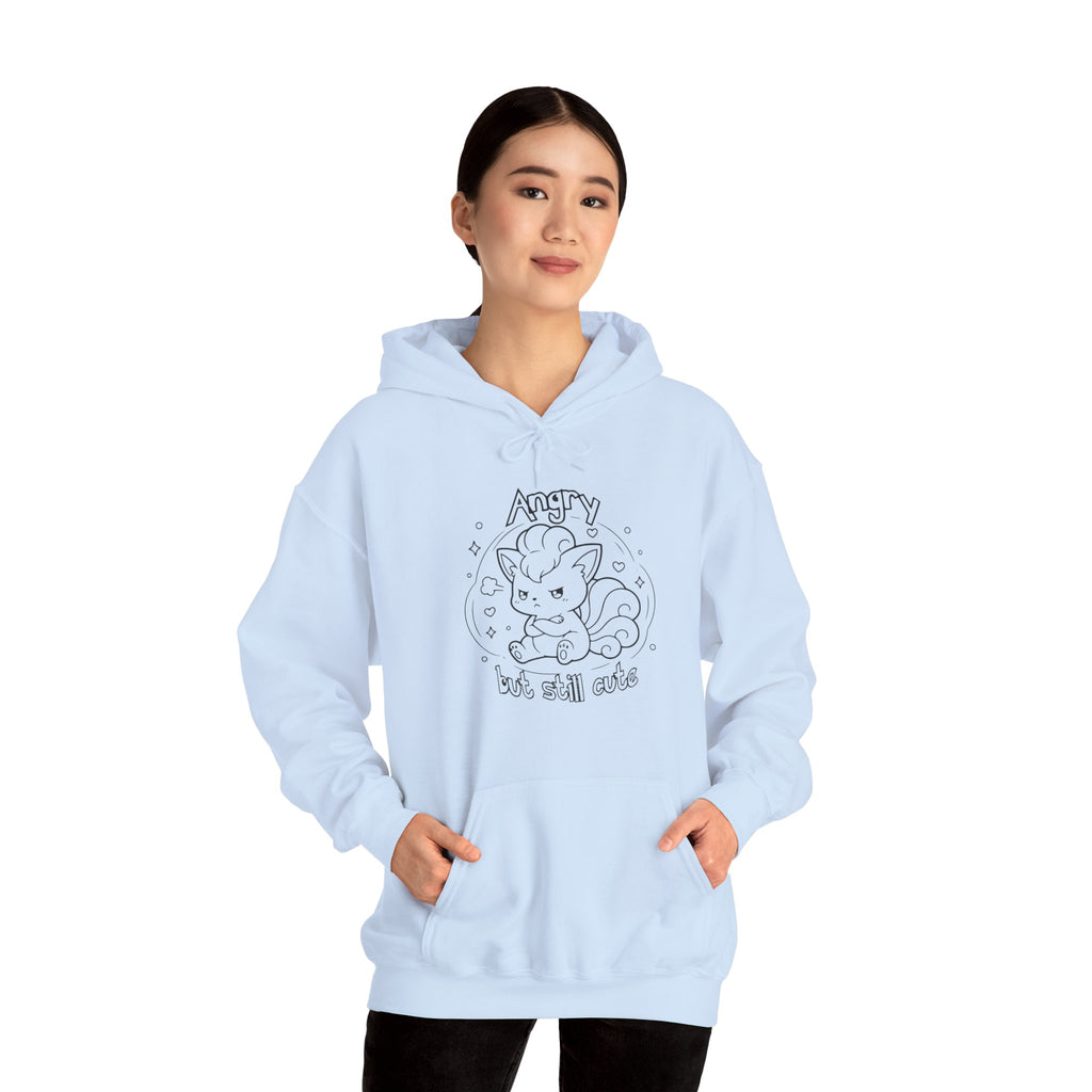 Fox Angry but still cute Grumpy Cute Fox Lady hoodie | Pouting Fox Illustration