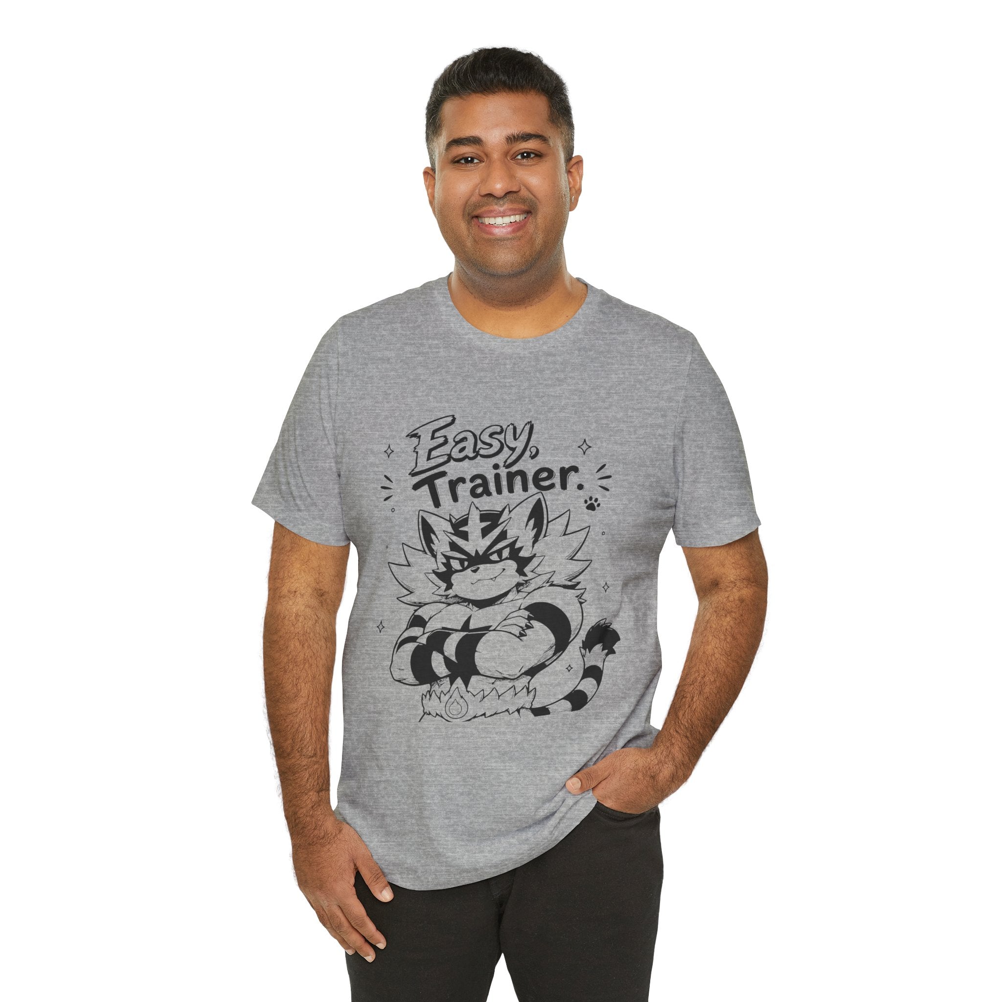 Easy Trainer Easy tiger illustration T-Shirt | cartoon wrestling funny cat graphic tee