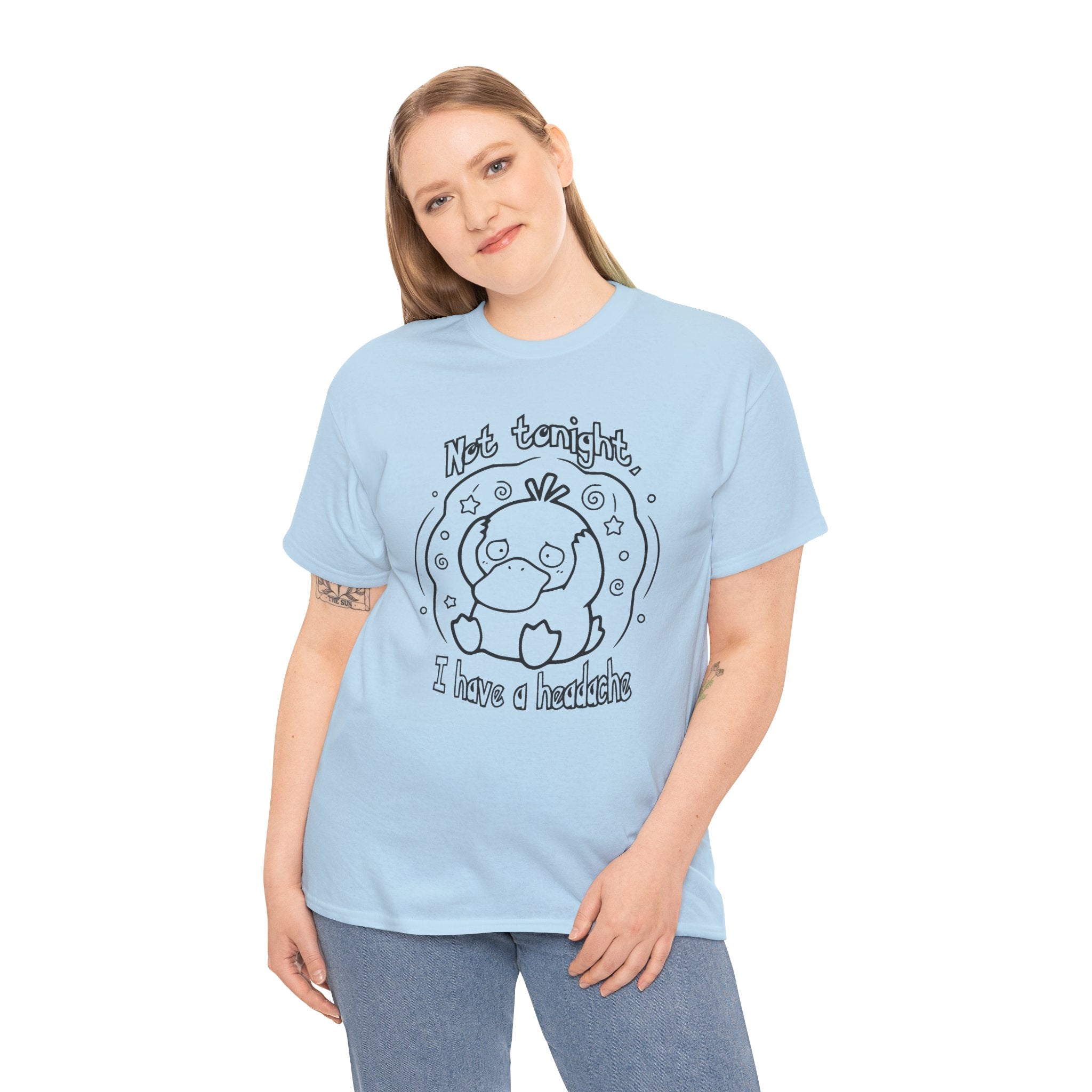 Duck Not Tonight I Have a Headache T-shirt funny kawaii duck illustration Shirt For Wife Or Girlfriend Gift