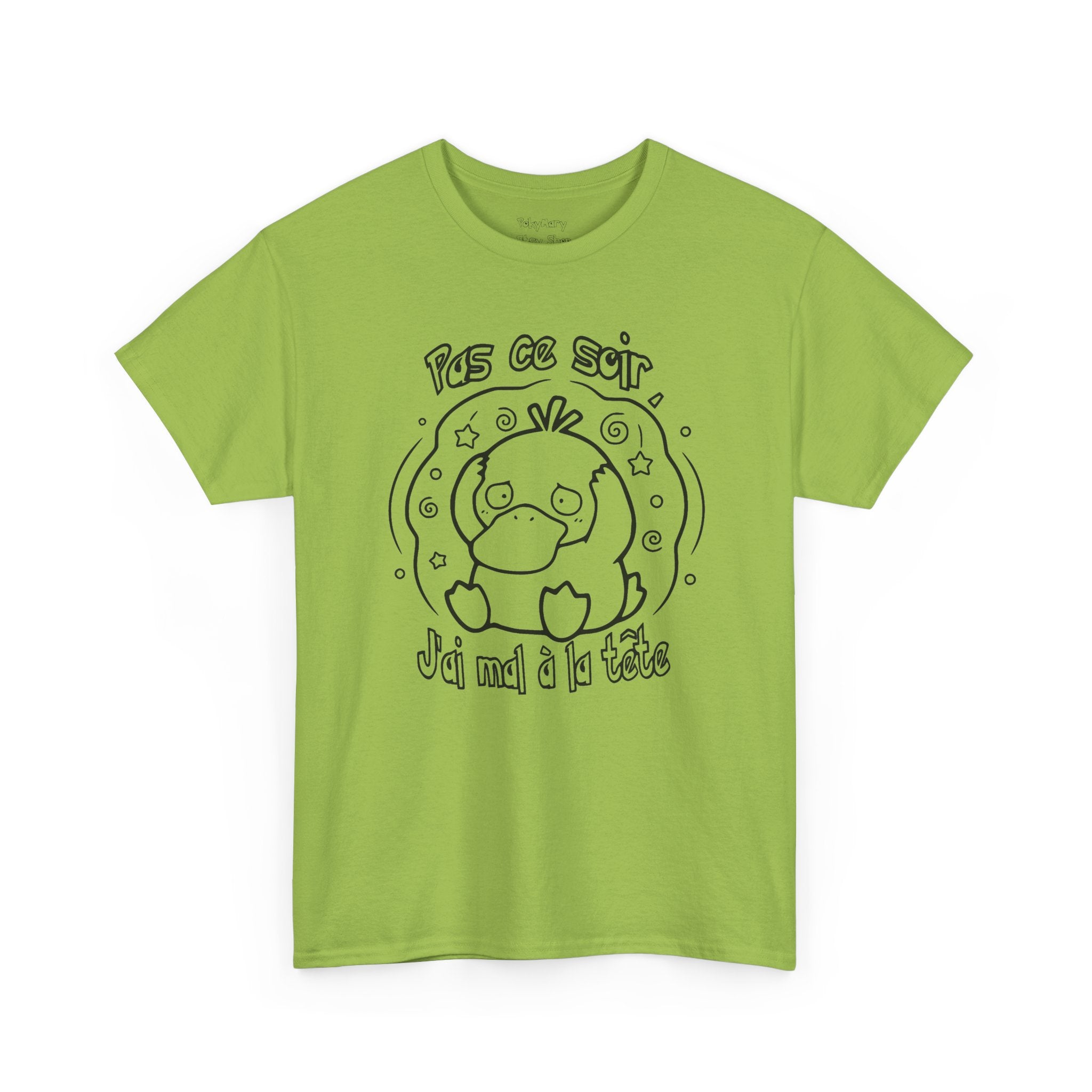 T-shirt inspiré de Psykokwak (Psyduck), Pas ce soir, j'ai mal à la tête