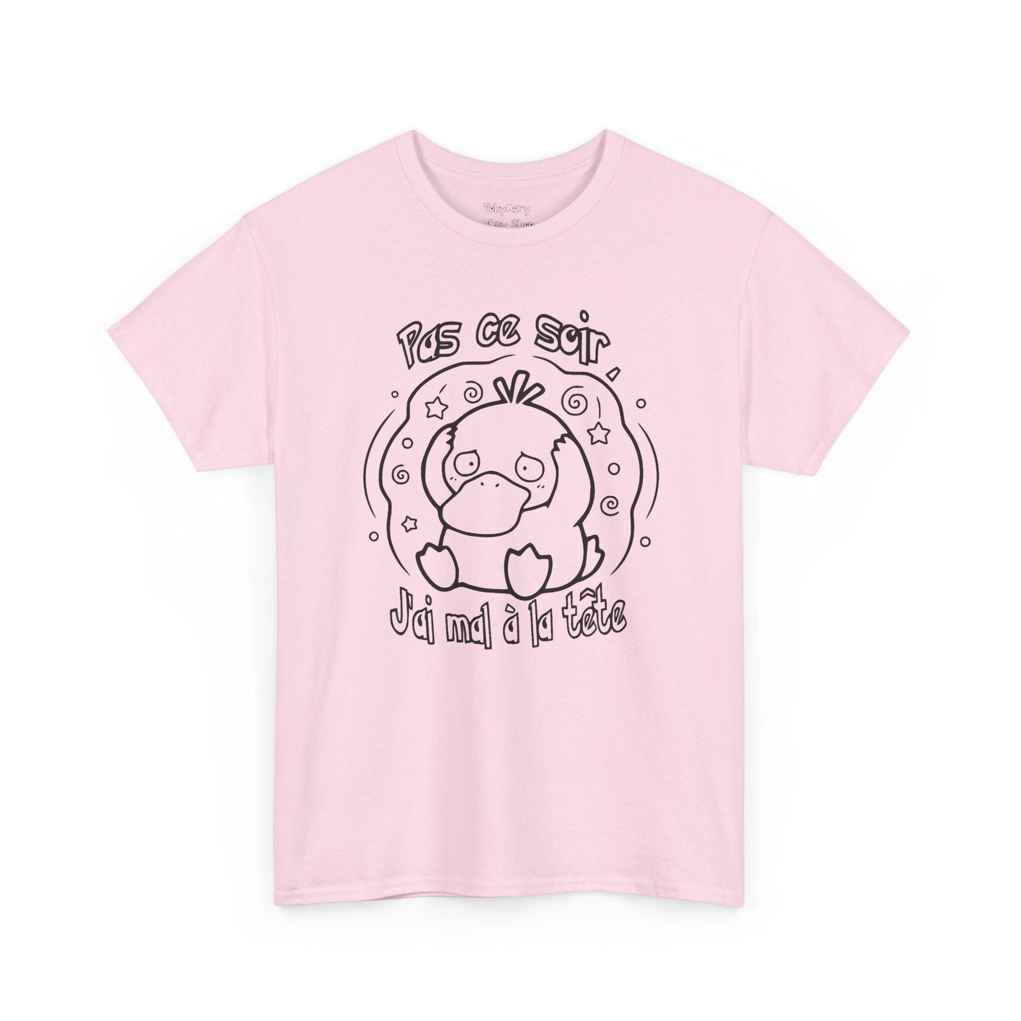 T-shirt inspiré de Psykokwak (Psyduck), Pas ce soir, j'ai mal à la tête