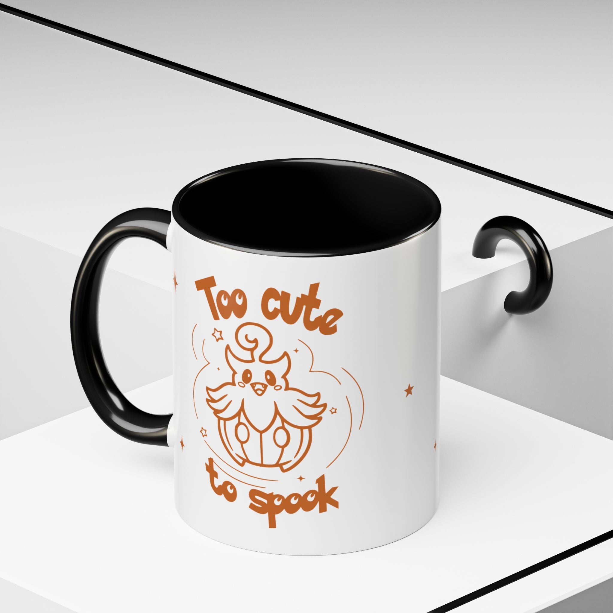 Too Cute to Spook Pumpkin Ghost Halloween Theme Mug | Accent Coffee Mug 11oz 15oz