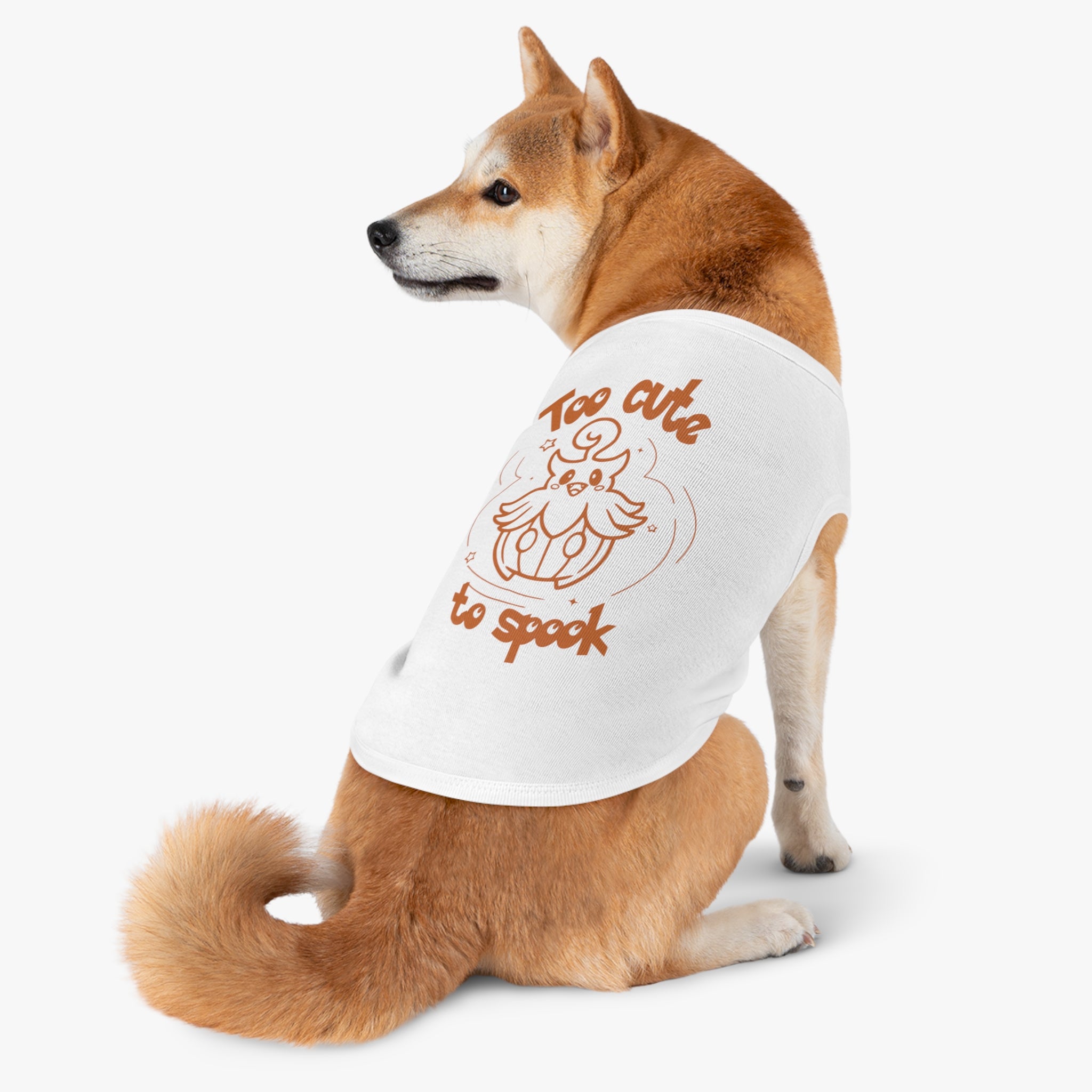 Too Cute to Spook Pet Tank | Halloween Orange Pumpkin Dog Shirt Trick or treat