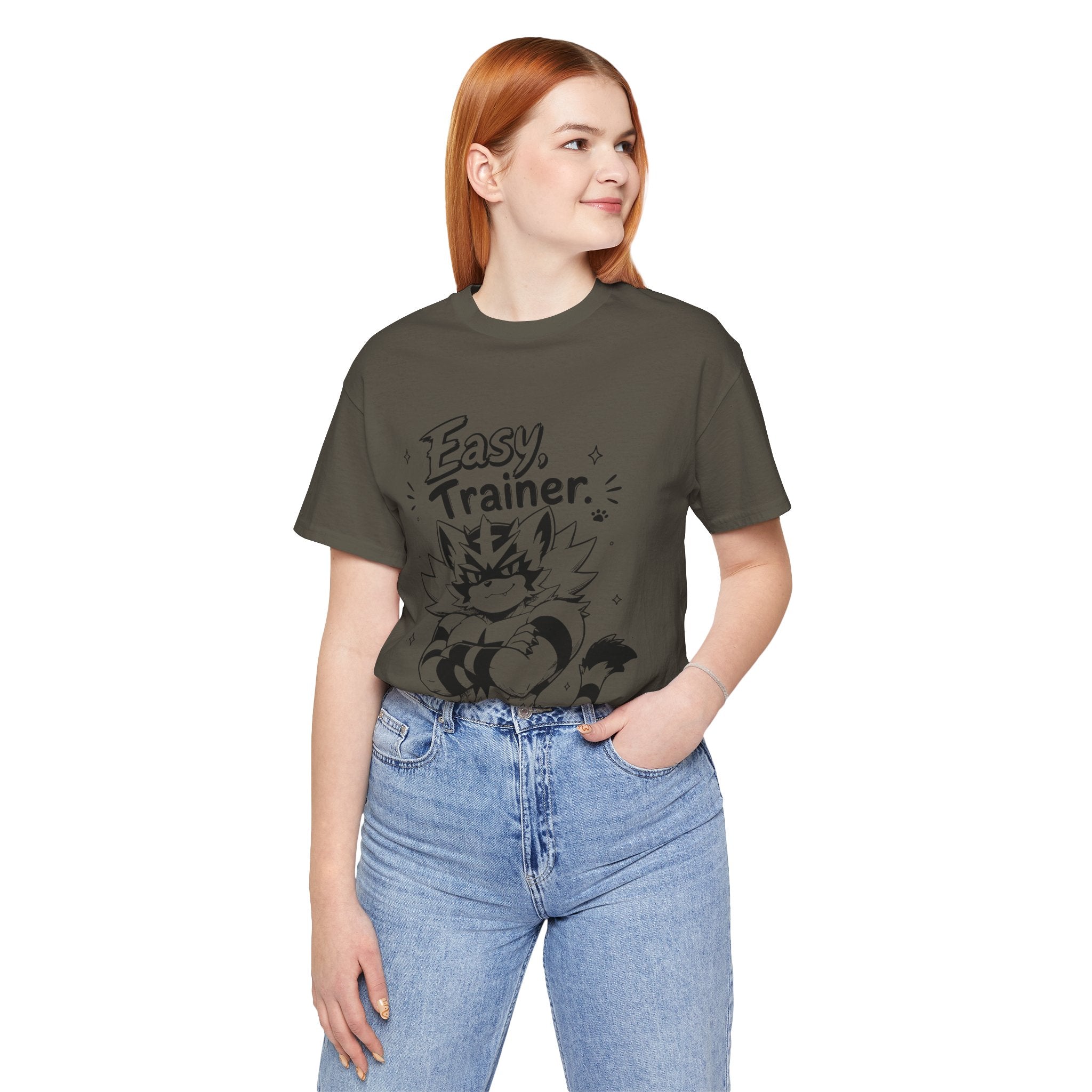 Easy Trainer Easy tiger illustration T-Shirt | cartoon wrestling funny cat graphic tee