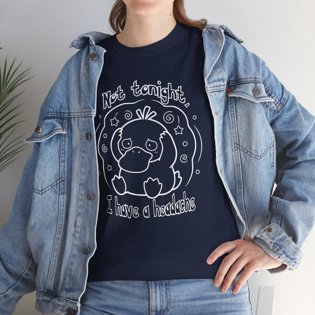 Duck Not Tonight I Have a Headache T-shirt funny kawaii duck illustration Shirt For Wife Or Girlfriend Gift