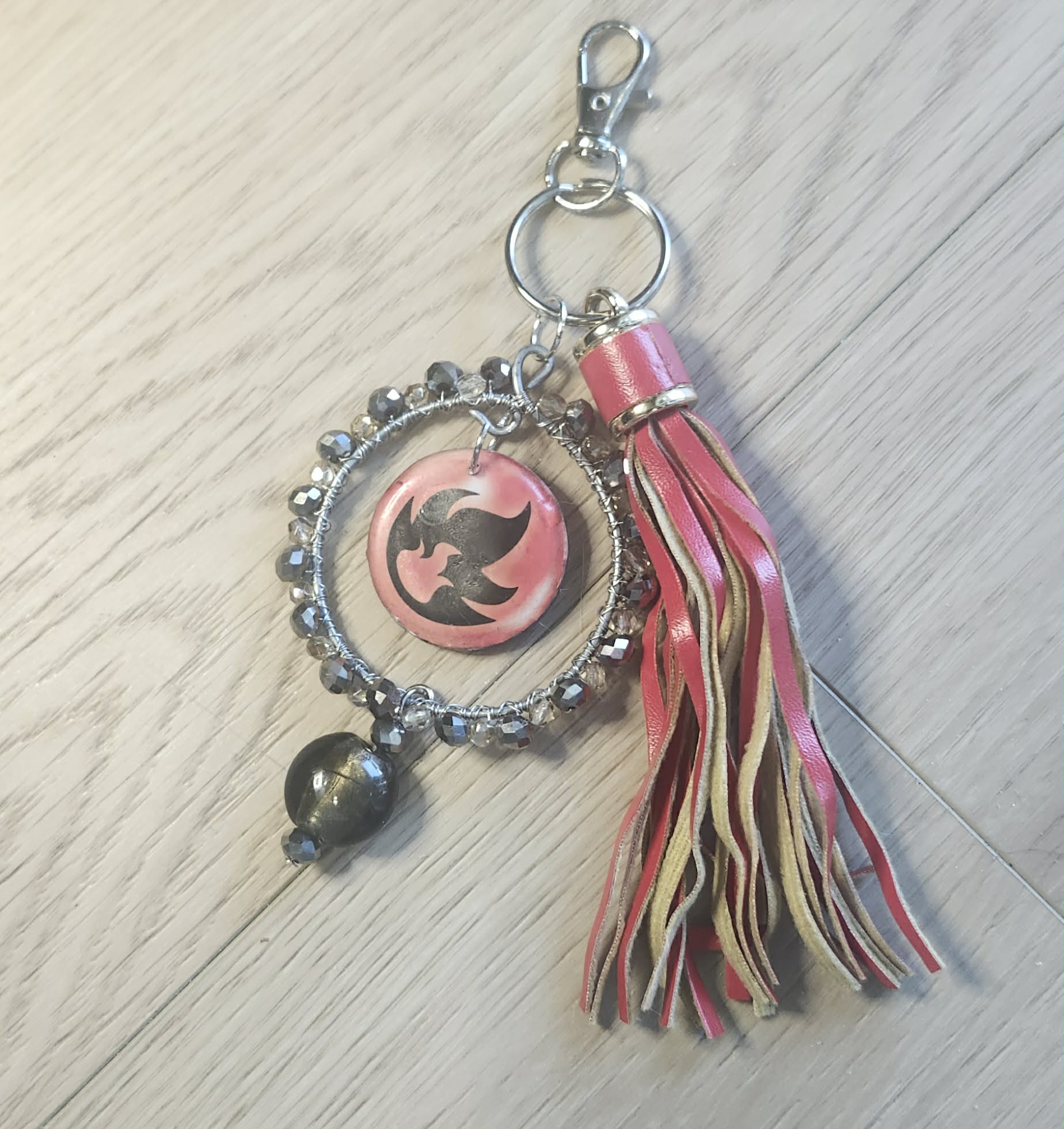 Handmade Houndoom Charm – Pokémon Card Bag Charm, Keychain & Car Accessory