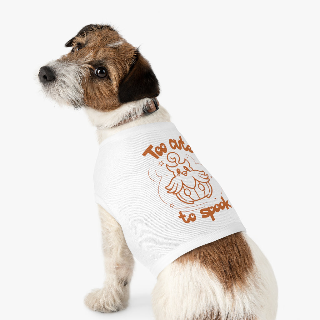 Too Cute to Spook Pet Tank | Halloween Orange Pumpkin Dog Shirt Trick or treat