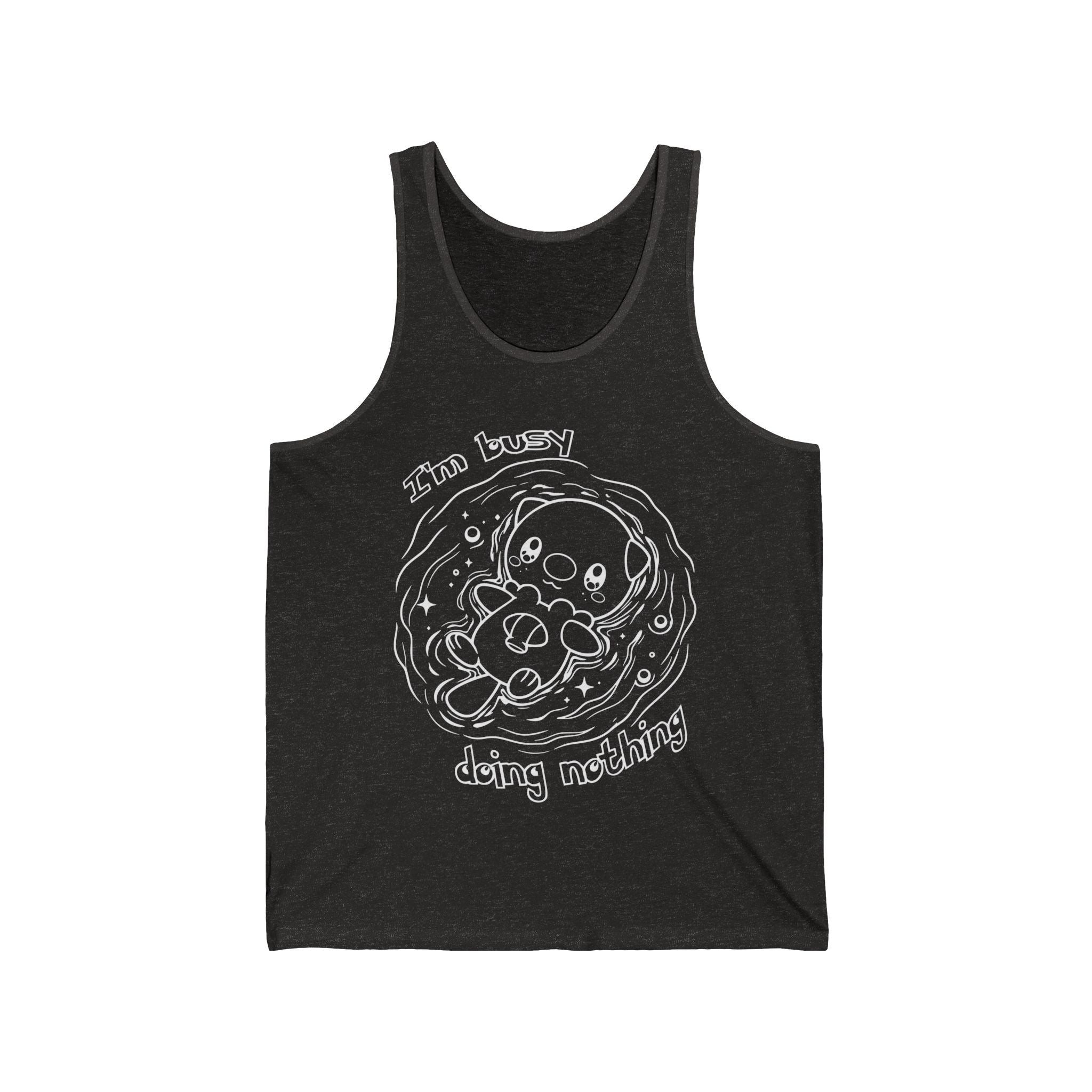 Otter Busy Doing Nothing Cute Lazy Otter Tank Top Kawaii Animal Simple Design Vacation Pool Day
