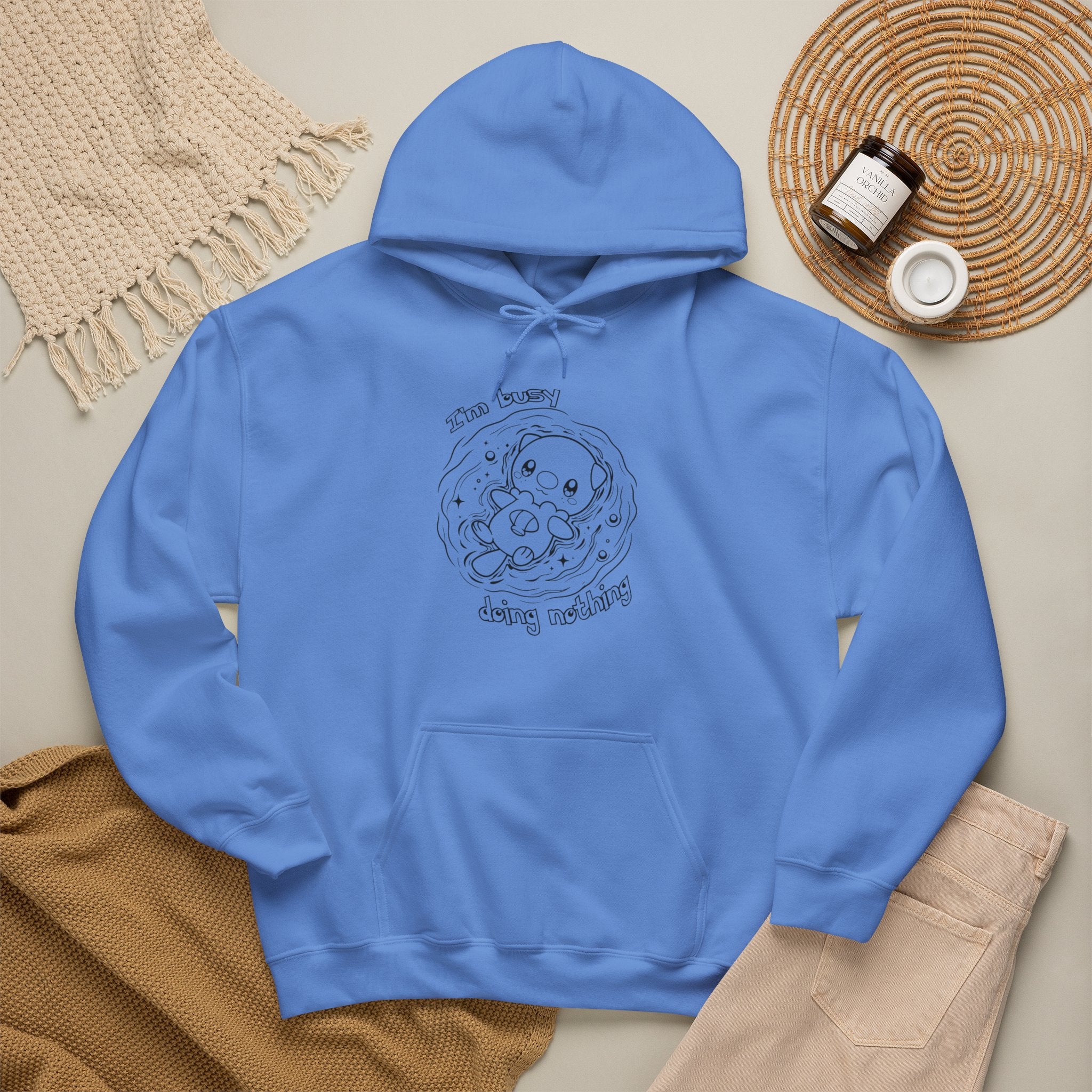 Otter Busy Doing Nothing Otter Hoodie | Cute Swimming Animal Graphic