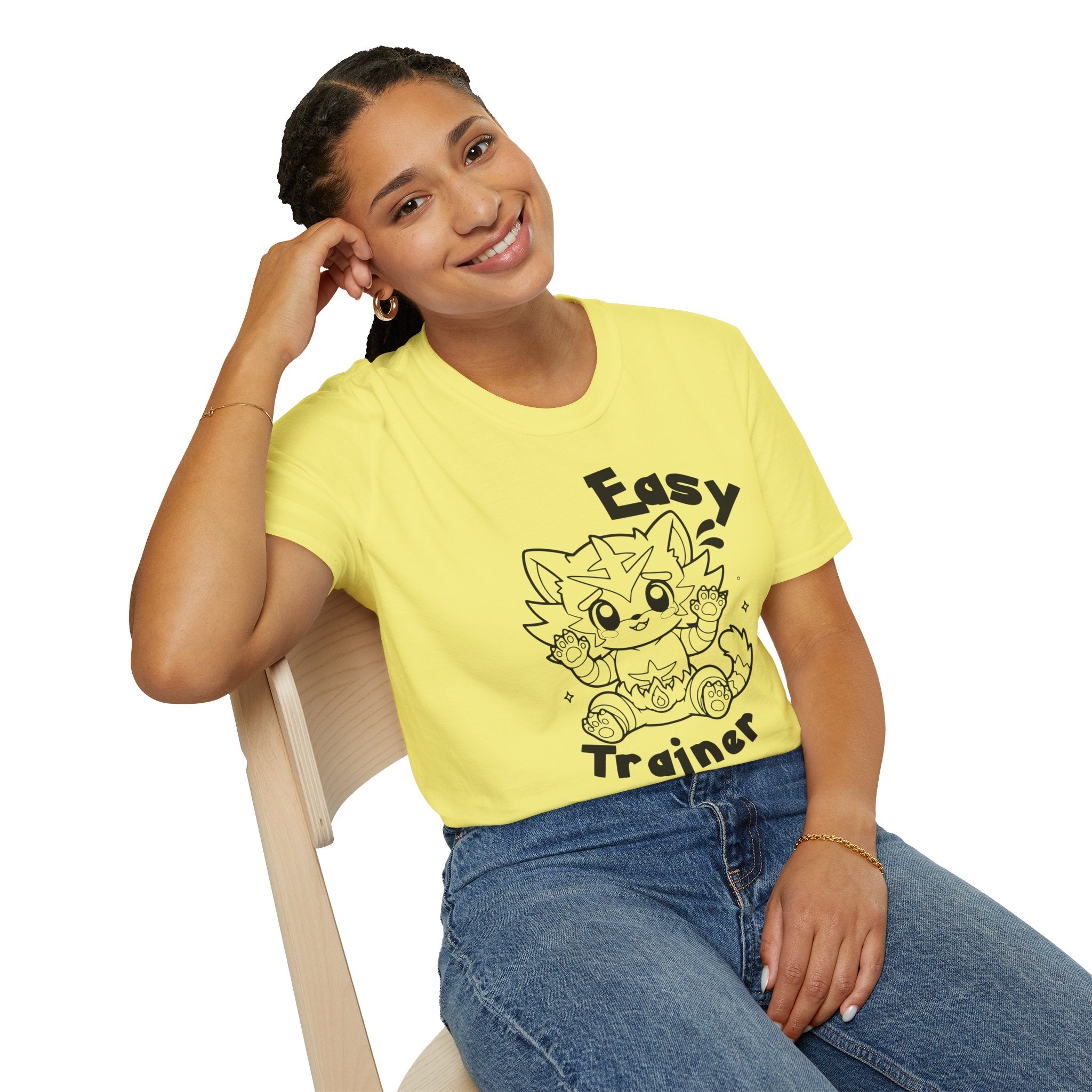 Easy Trainer T-Shirt | Cute Cartoon Easy Tiger Funny wrestling Cat Design Tee