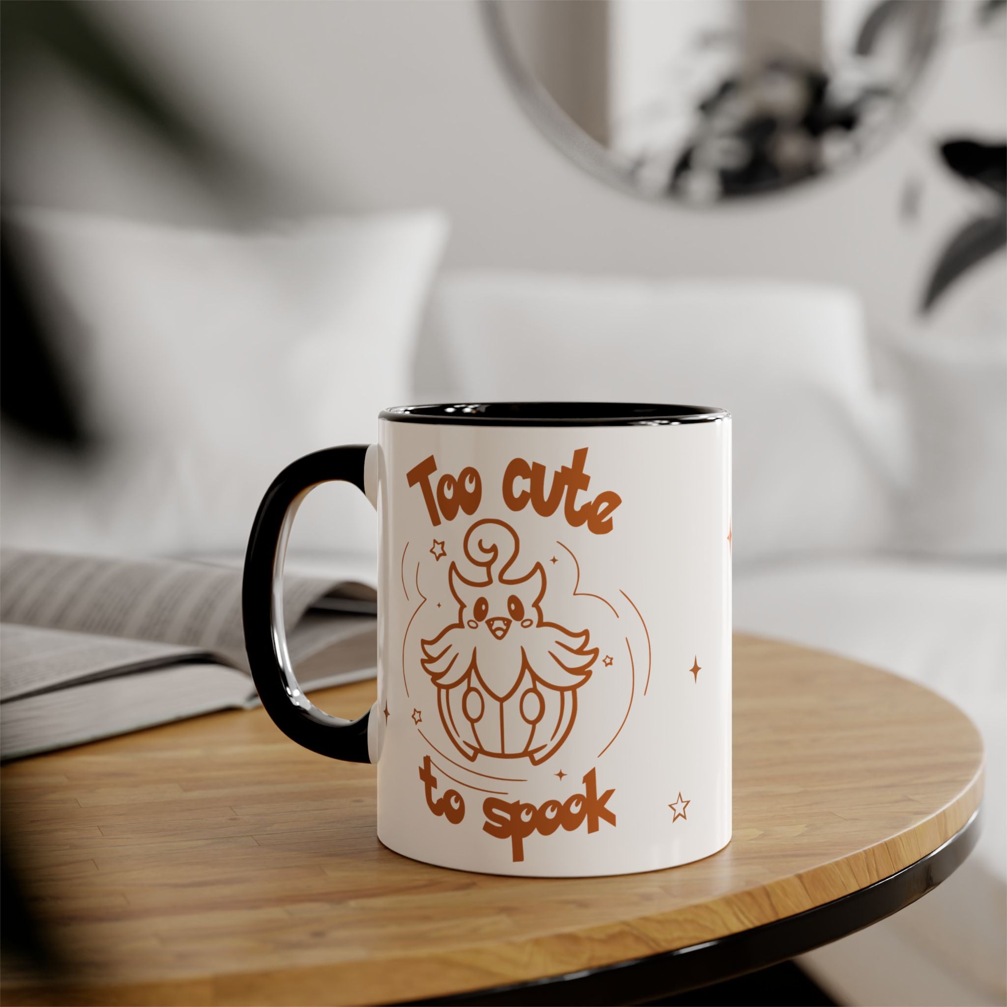 Too Cute to Spook Pumpkin Ghost Halloween Theme Coffee Tea Mug