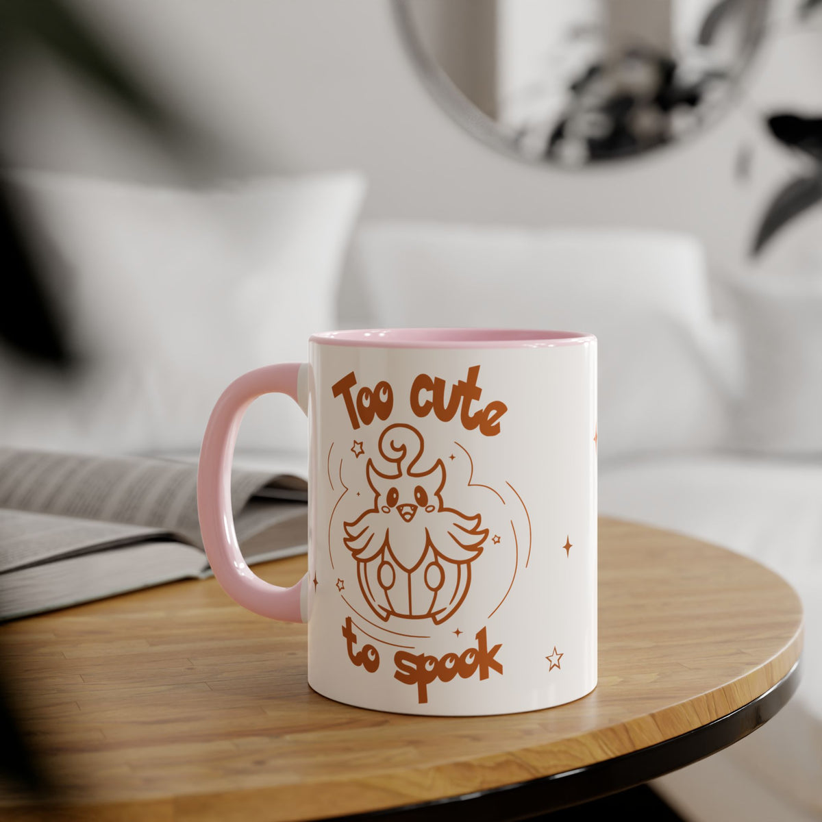 Too Cute to Spook Pumpkin Ghost Halloween Theme Coffee Tea Mug