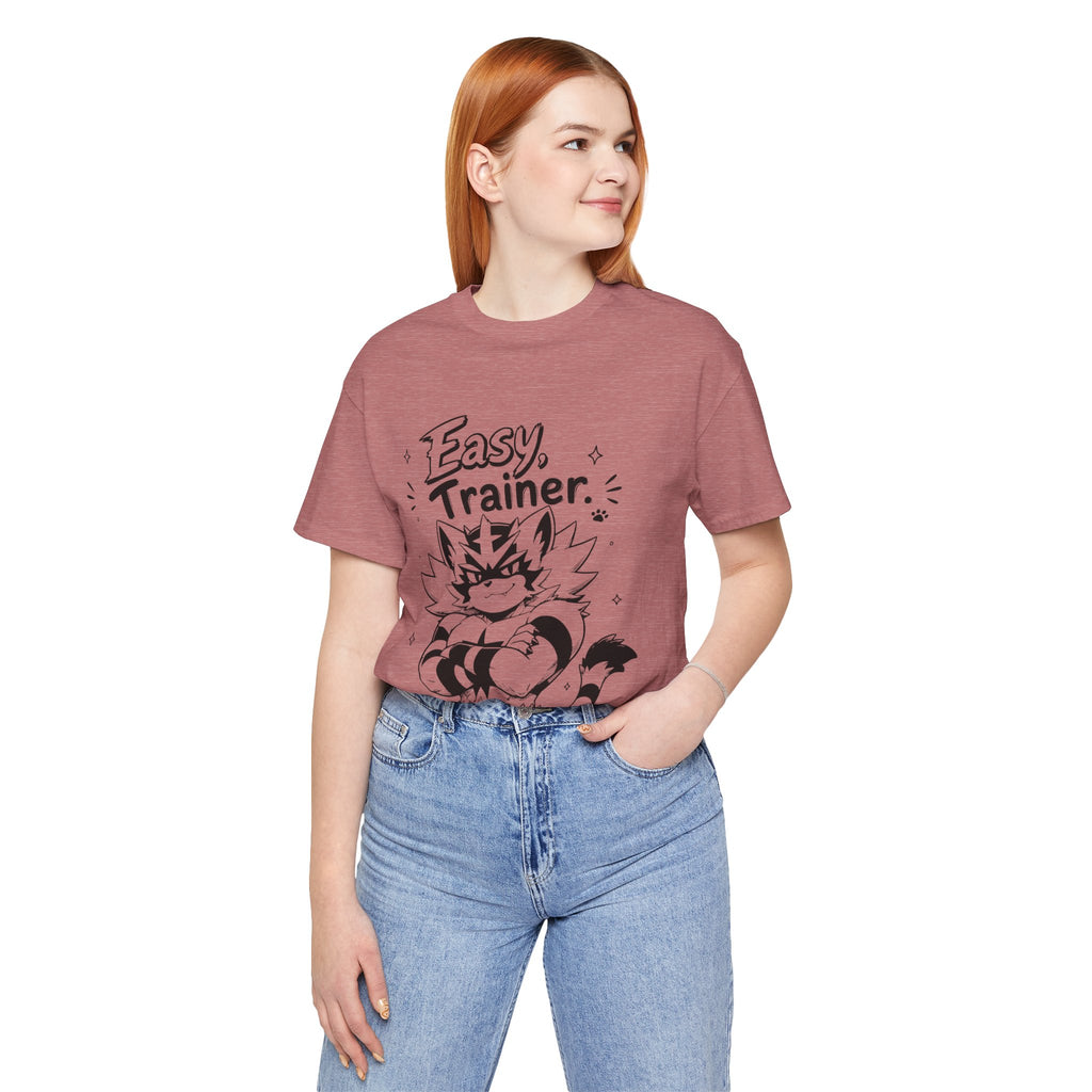 Easy Trainer Easy tiger illustration T-Shirt | cartoon wrestling funny cat graphic tee