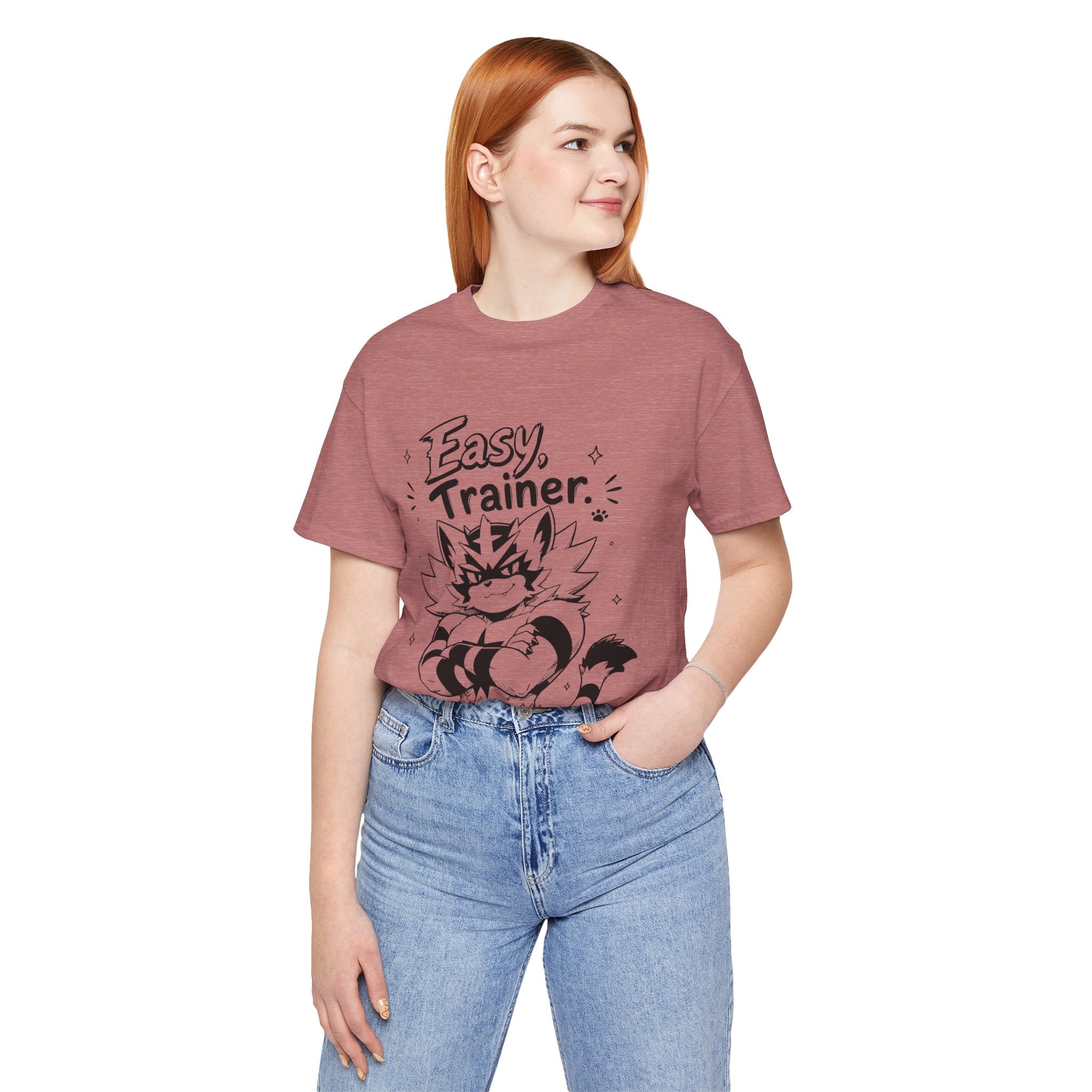 Easy Trainer Easy tiger illustration T-Shirt | cartoon wrestling funny cat graphic tee