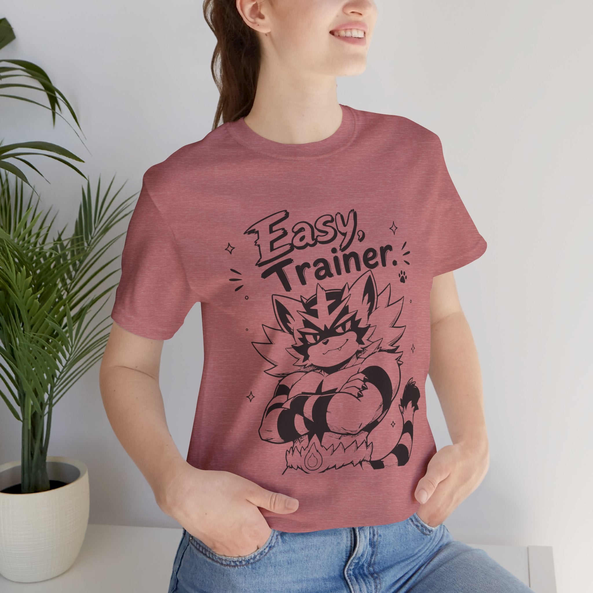 Easy Trainer Easy tiger illustration T-Shirt | cartoon wrestling funny cat graphic tee