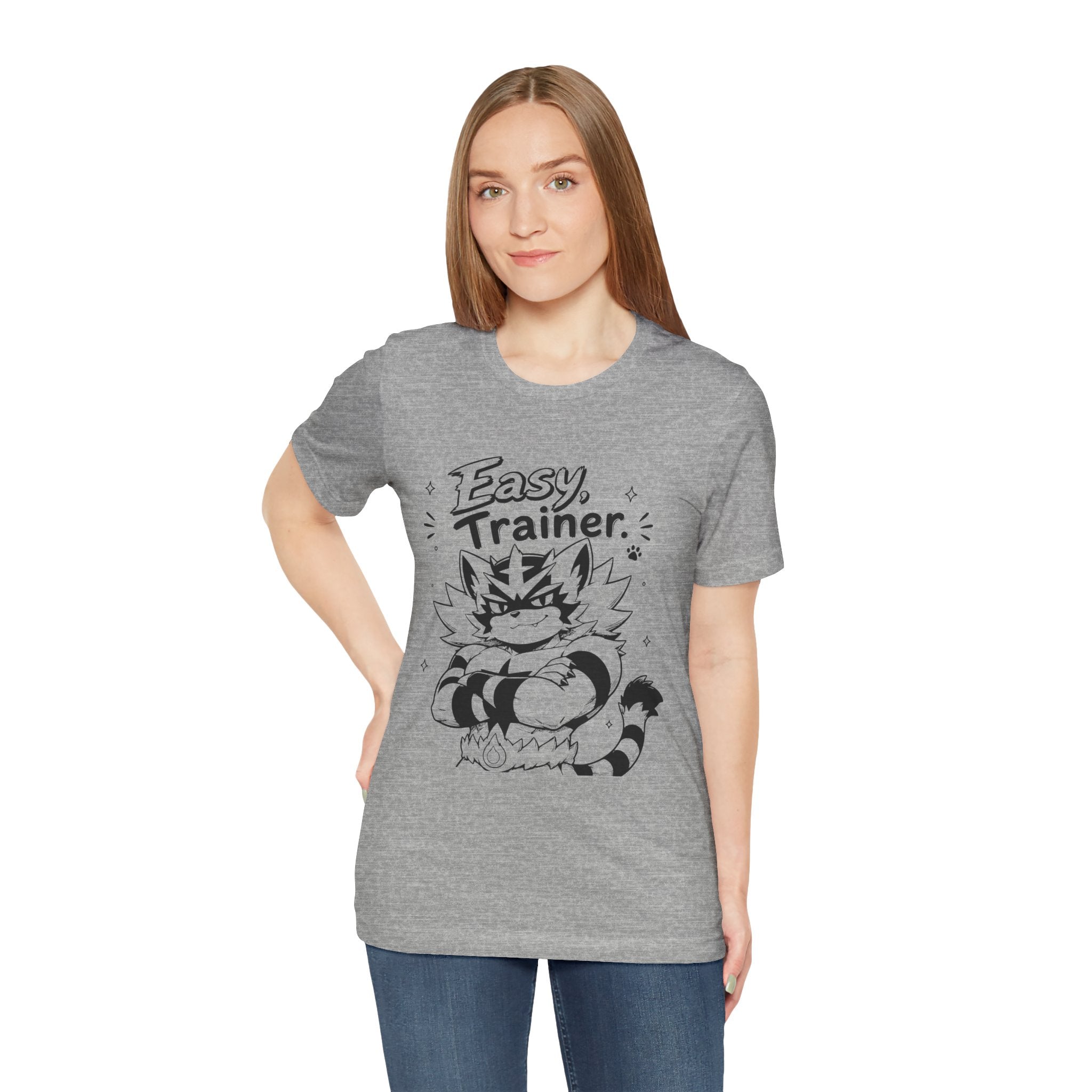 Easy Trainer Easy tiger illustration T-Shirt | cartoon wrestling funny cat graphic tee