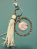 Totodile Inspired Handmade Pokémon Charm – Resin Keychain with Crystal Beads & Tassel