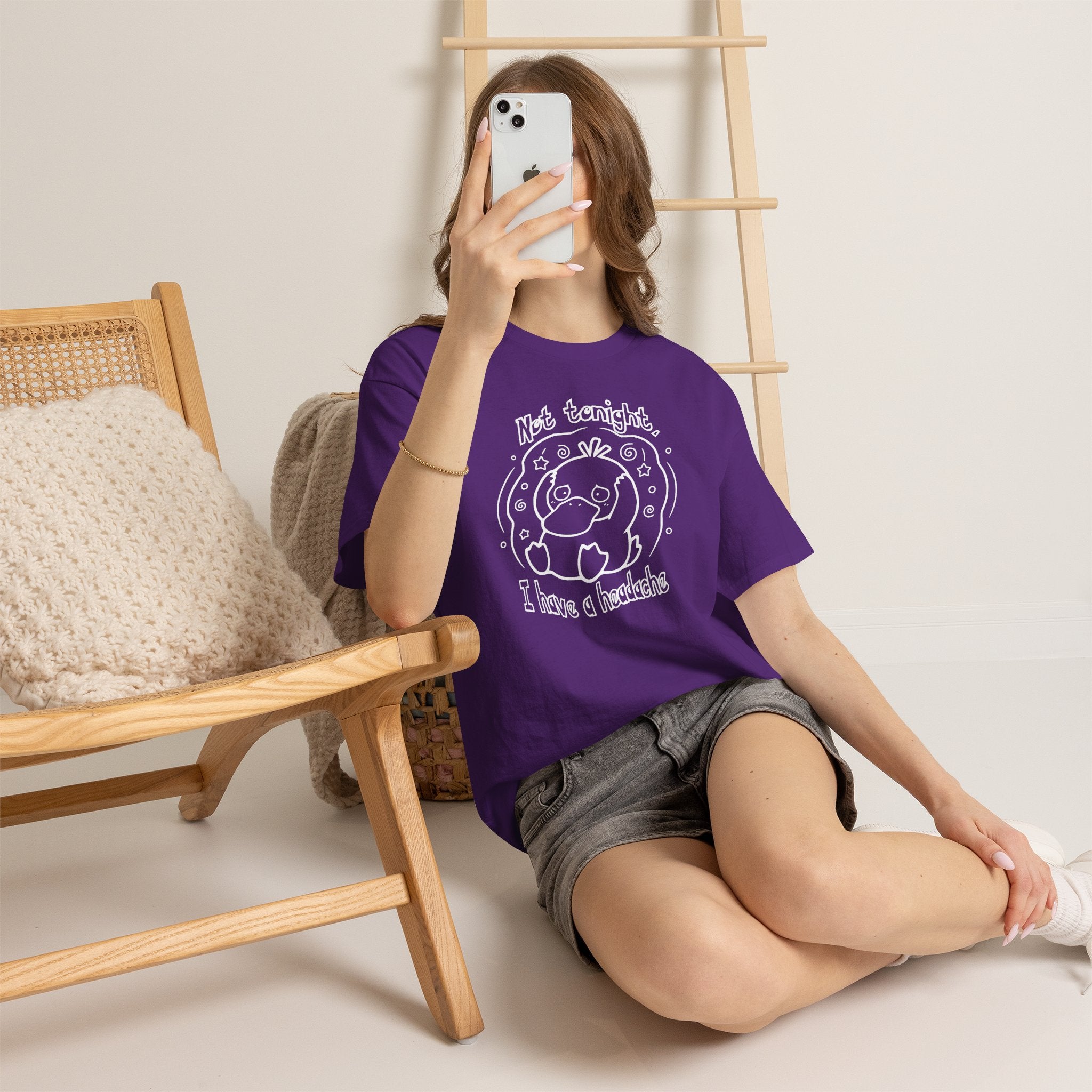 Duck Not Tonight I Have a Headache T-shirt funny kawaii duck illustration Shirt For Wife Or Girlfriend Gift