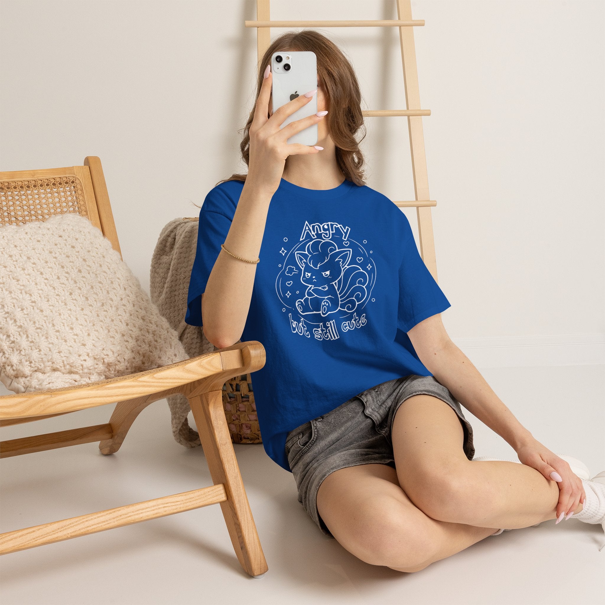Fox Angry but still cute Grumpy Cute Fox Lady Shirt | Pouting Fox Illustration