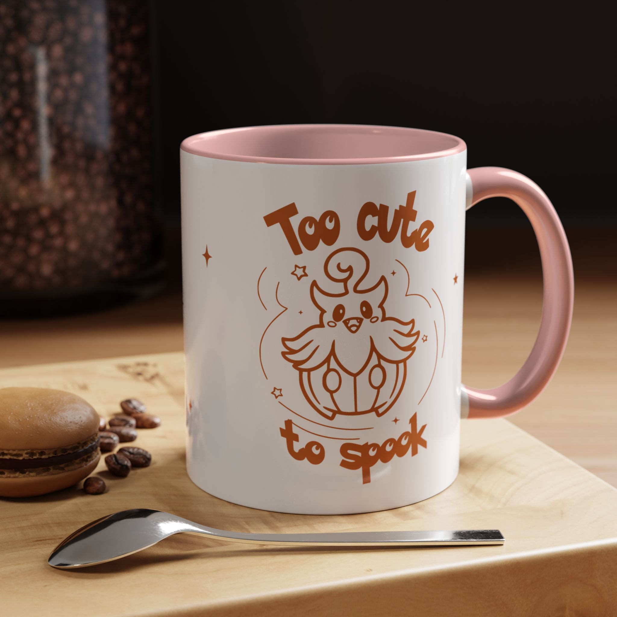 Too Cute to Spook Pumpkin Ghost Halloween Theme Mug | Accent Coffee Mug 11oz 15oz