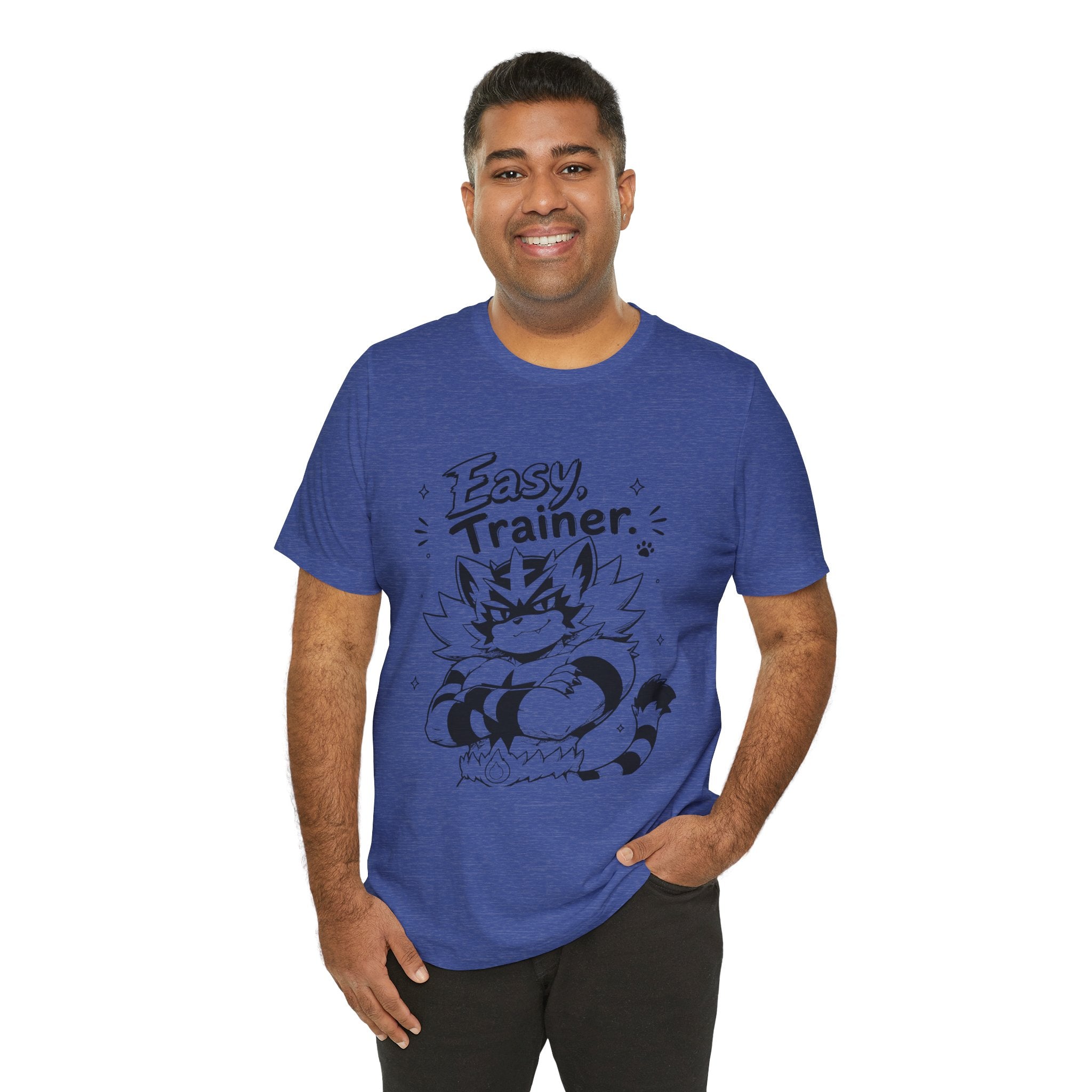 Easy Trainer Easy tiger illustration T-Shirt | cartoon wrestling funny cat graphic tee