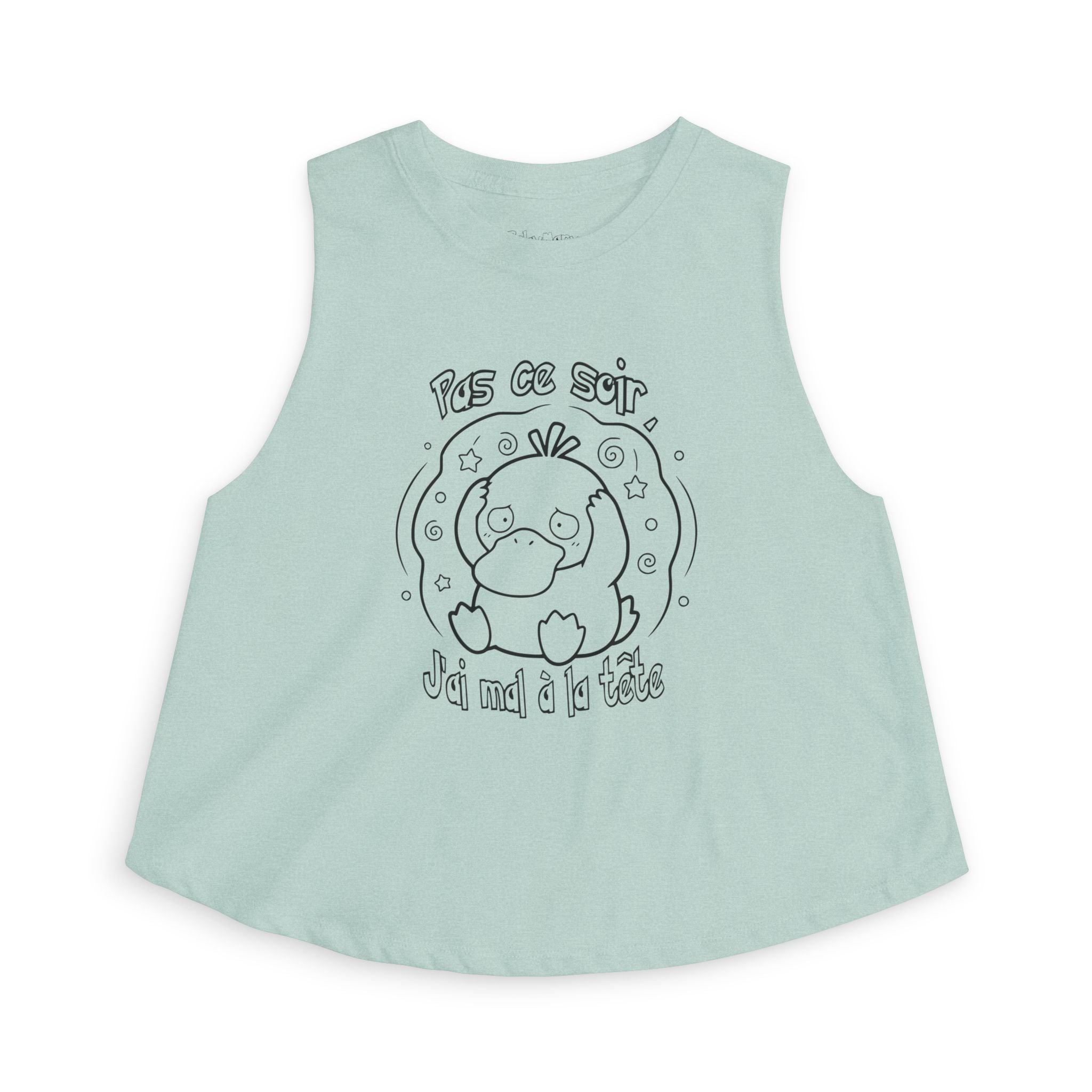 Canard Pas ce soir j'ai mal à la tête Crop Top drôle Sweater francophone Animal Adorable Cadeau femme blonde copine