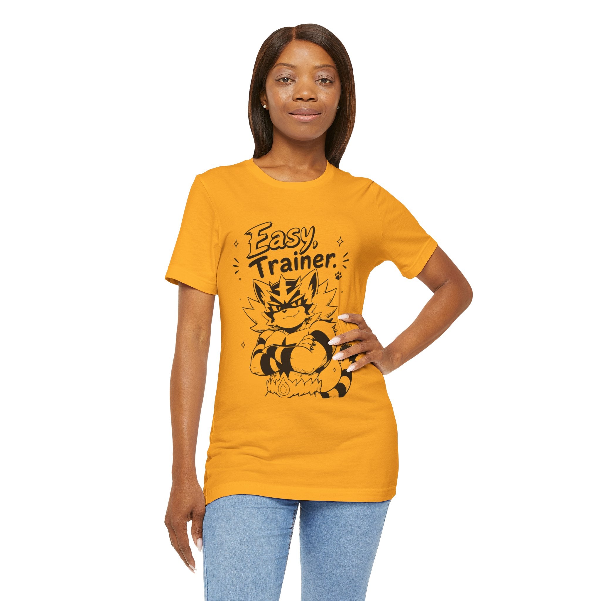 Easy Trainer Easy tiger illustration T-Shirt | cartoon wrestling funny cat graphic tee