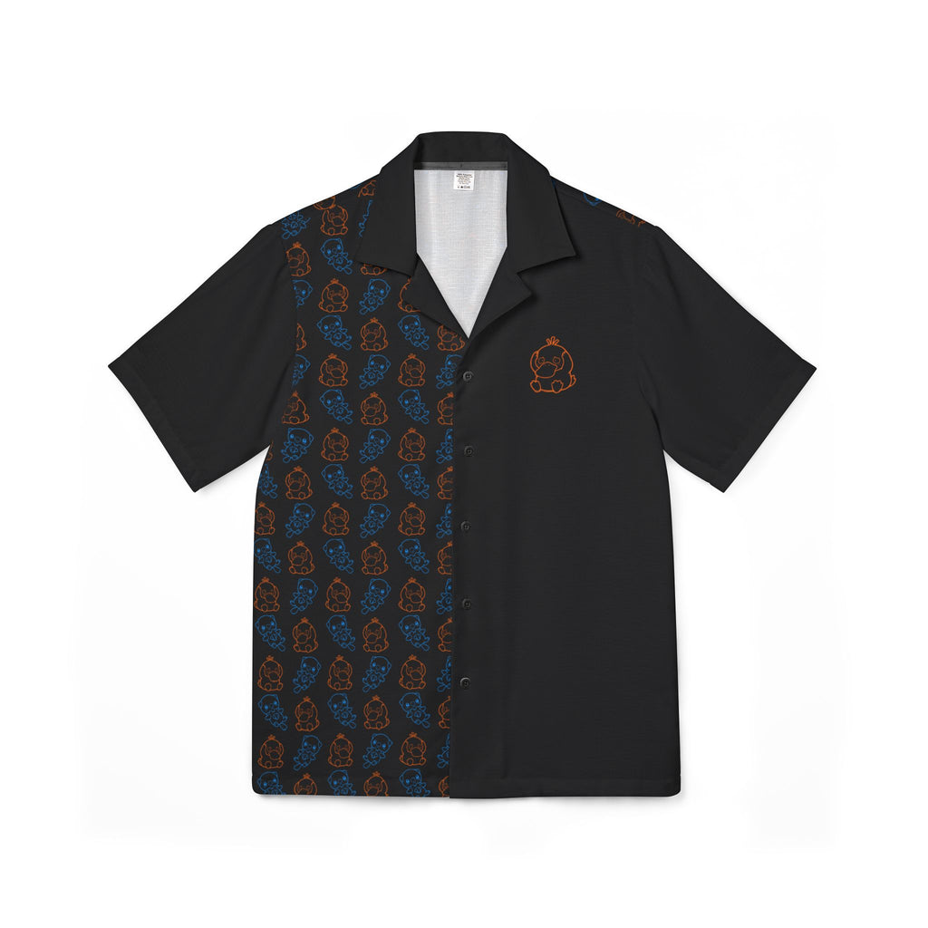 Psyduck and Oshawott Pokémon Inspired Pattern Camp Shirt | Hawaiian Shirt for gamer geek gift
