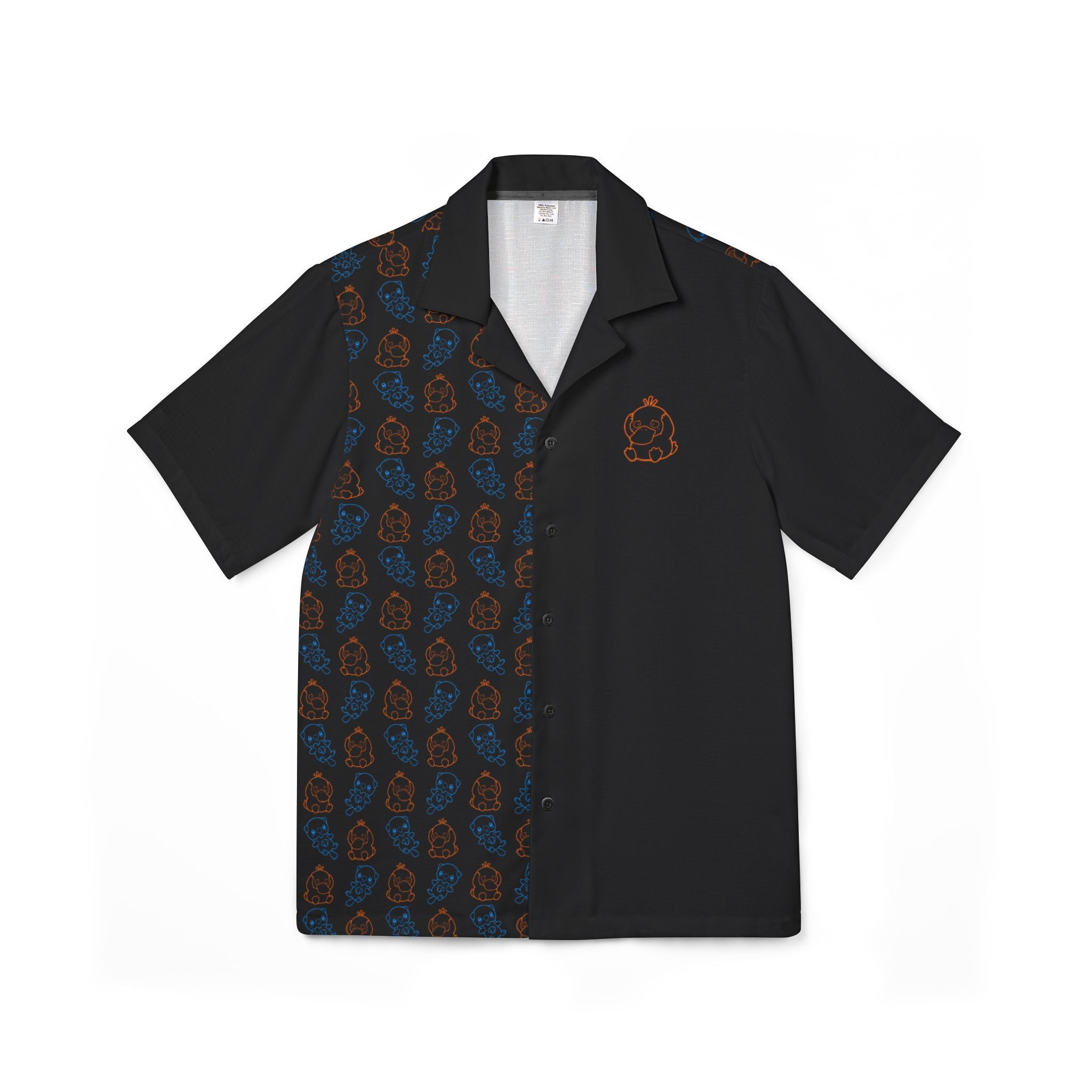 Psyduck and Oshawott Pokémon Inspired Pattern Camp Shirt | Hawaiian Shirt for gamer geek gift
