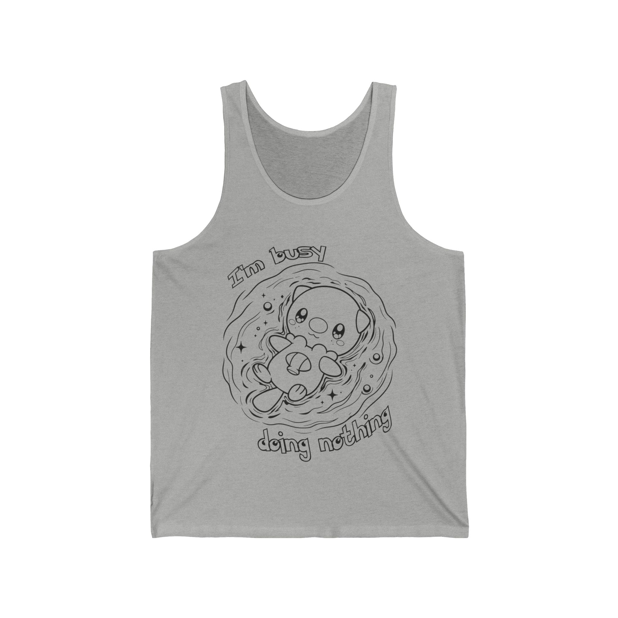 Otter Busy Doing Nothing Cute Lazy Otter Tank Top Kawaii Animal Simple Design Vacation Pool Day