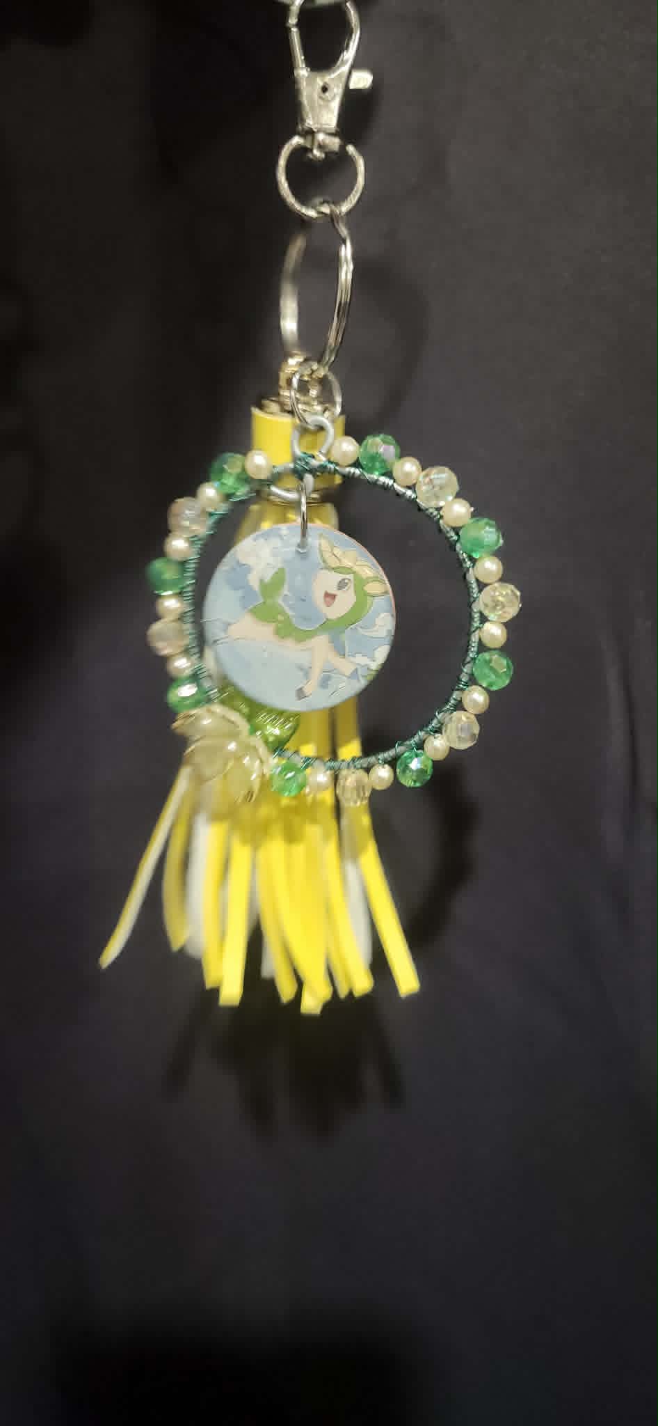 Handmade Deerling Charm | Petal Dance Collection | Pokémon Card Bag Charm & Floral Keychain
