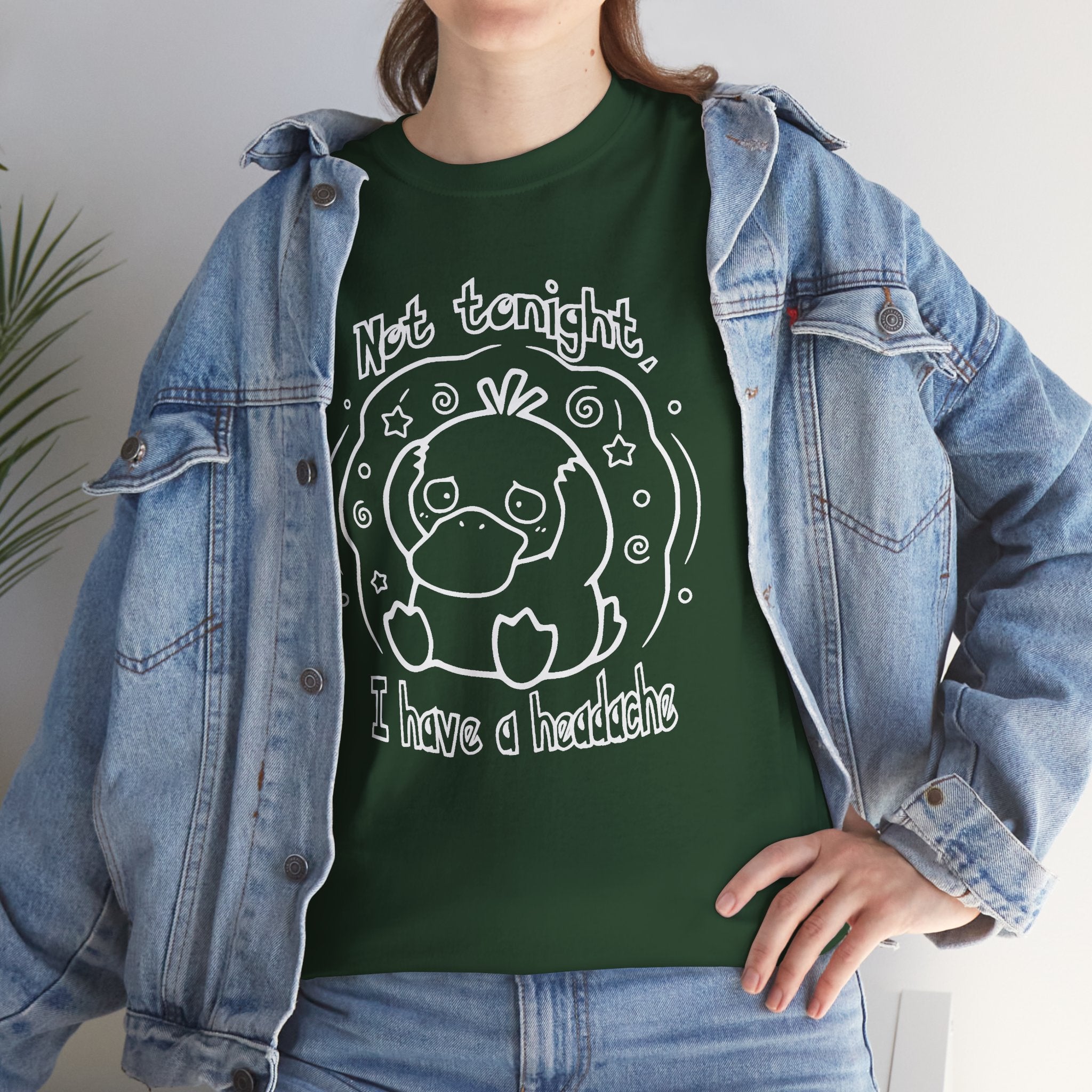 Duck Not Tonight I Have a Headache T-shirt funny kawaii duck illustration Shirt For Wife Or Girlfriend Gift