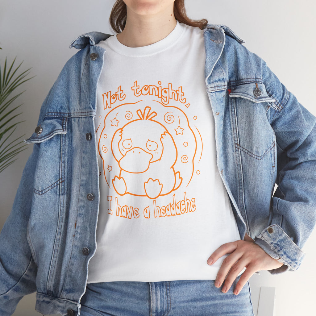 Duck Not Tonight I Have a Headache T-shirt funny kawaii duck illustration Shirt For Wife Or Girlfriend Gift
