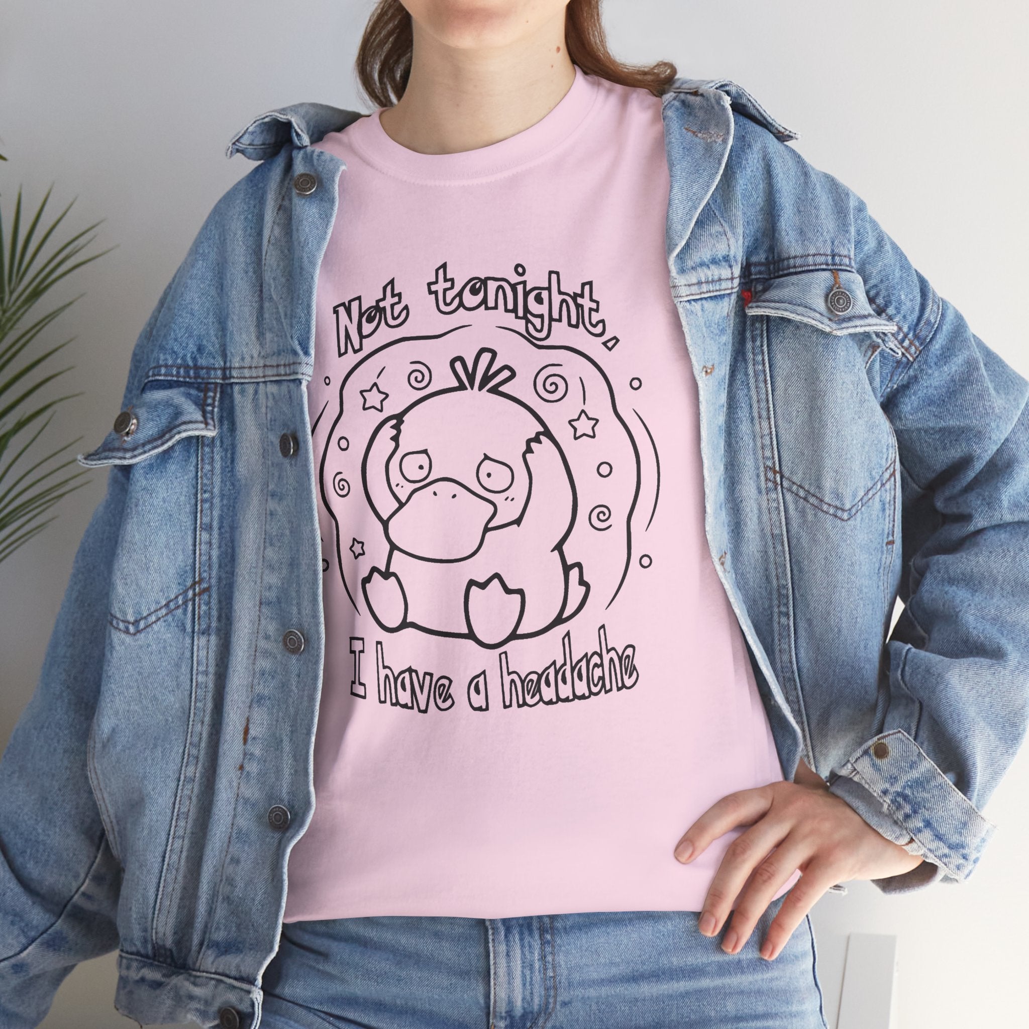Duck Not Tonight I Have a Headache T-shirt funny kawaii duck illustration Shirt For Wife Or Girlfriend Gift