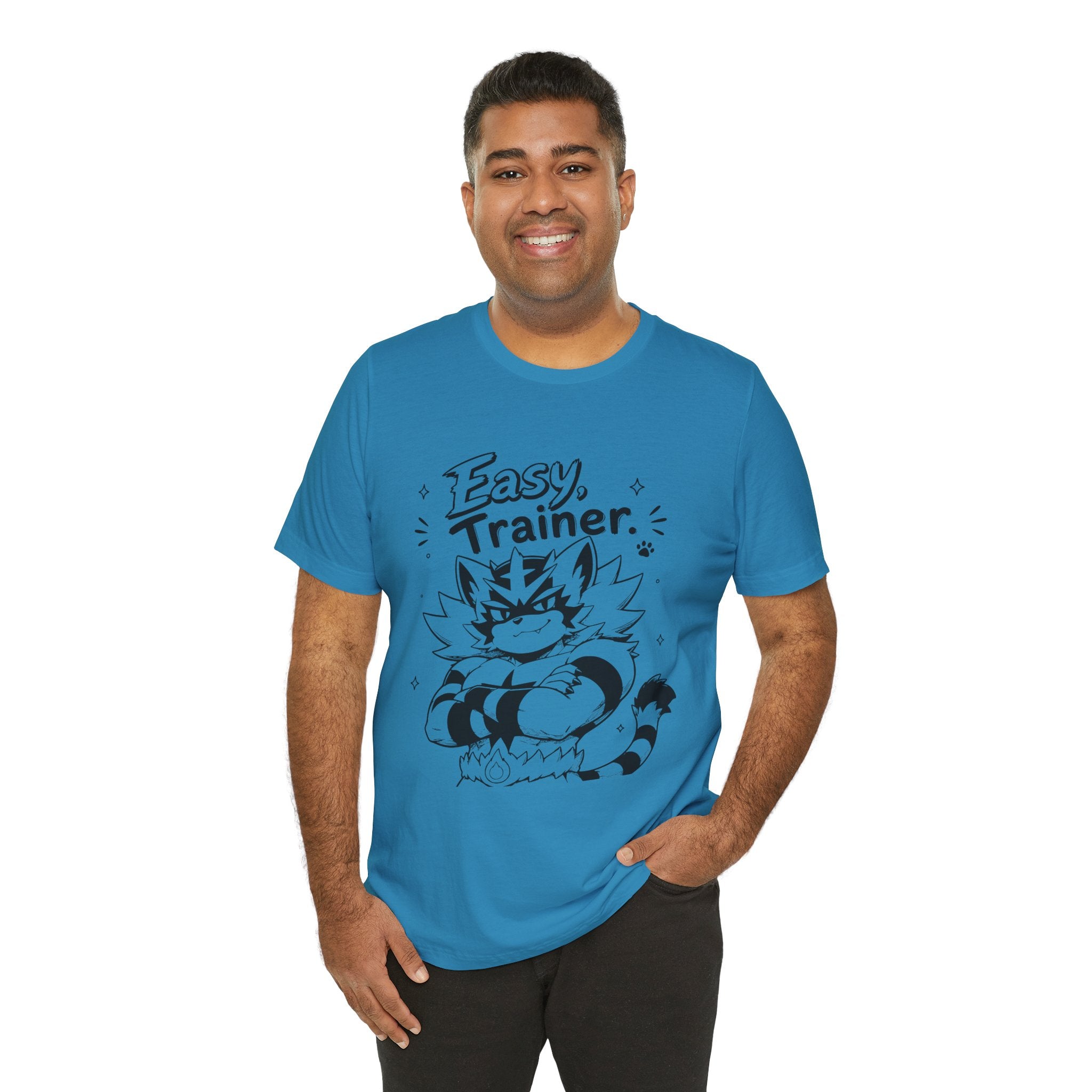 Easy Trainer Easy tiger illustration T-Shirt | cartoon wrestling funny cat graphic tee