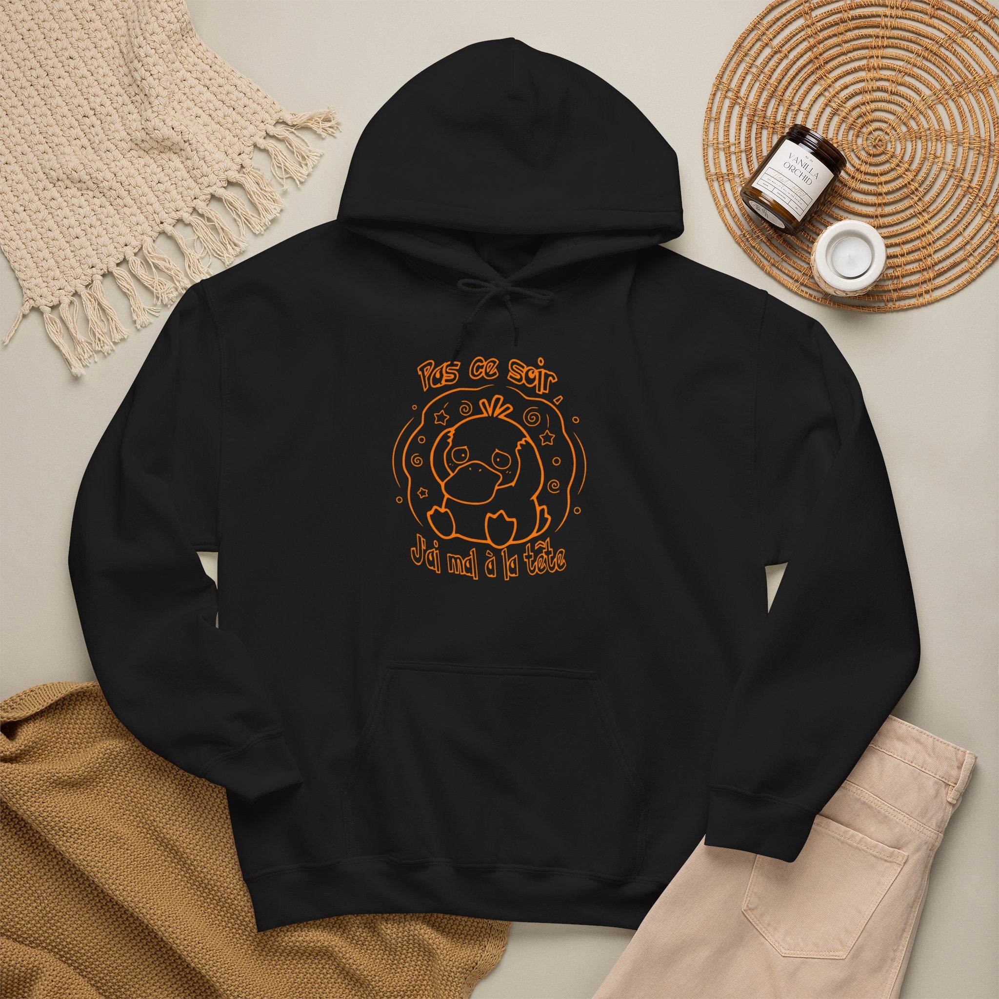 Hoodie inspiré de Psykokwak (Psyduck), Pas ce soir, j'ai mal à la tête