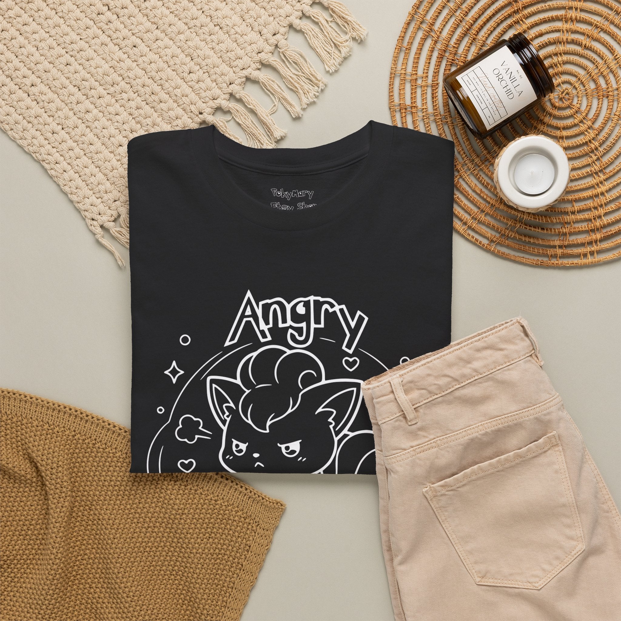 Fox Angry but still cute Grumpy Cute Fox Lady Shirt | Pouting Fox Illustration