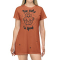Too Cute to Spook T-Shirt Dress, Pumpkin Halloween Sleep Shirt, Cute Orange Comfy Nightdress for Women, Cozy Fall Pajama Dress
