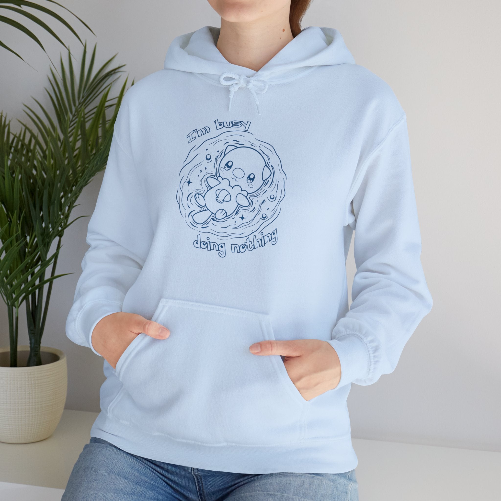 Otter Busy Doing Nothing Otter Hoodie | Cute Swimming Animal Graphic