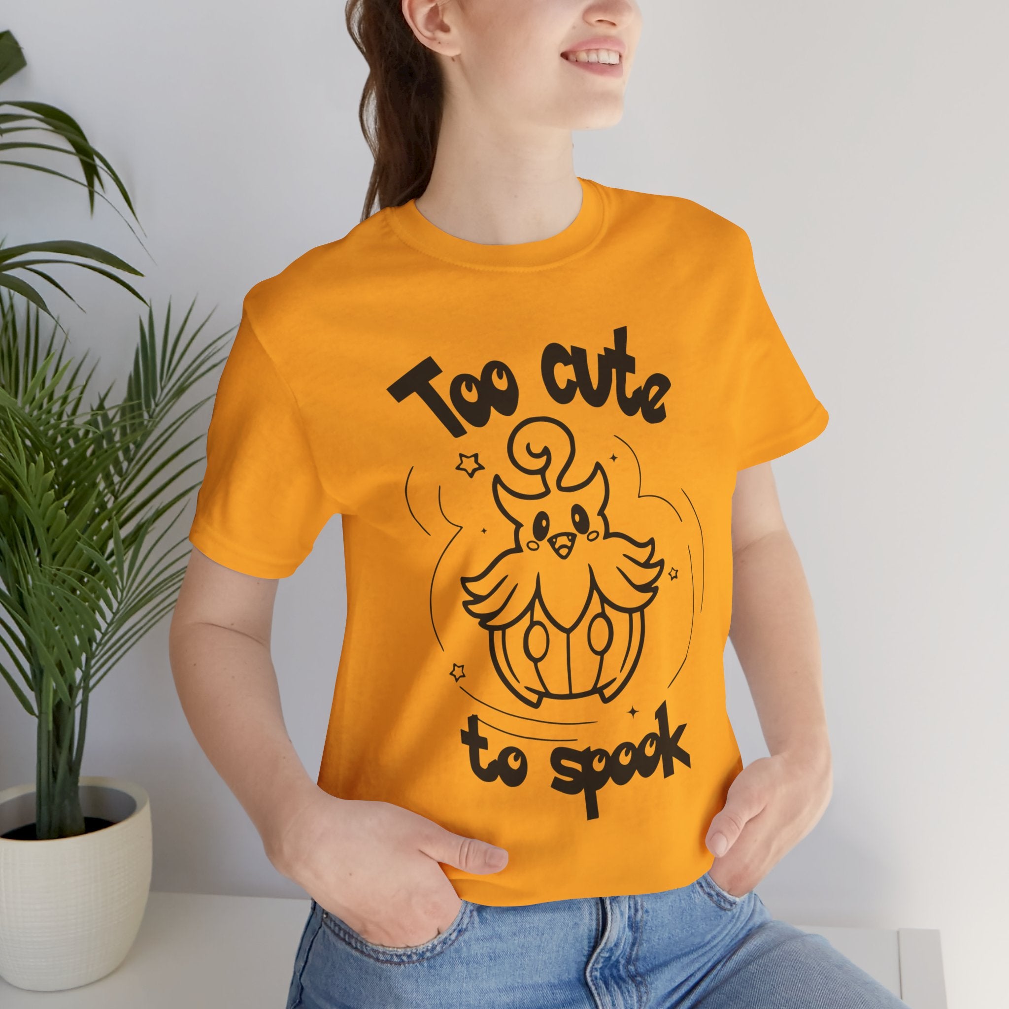 Too Cute to Spook Comfy Tee Shirt | Halloween Theme Gift Ghost Pumpkin T-Shirt for women