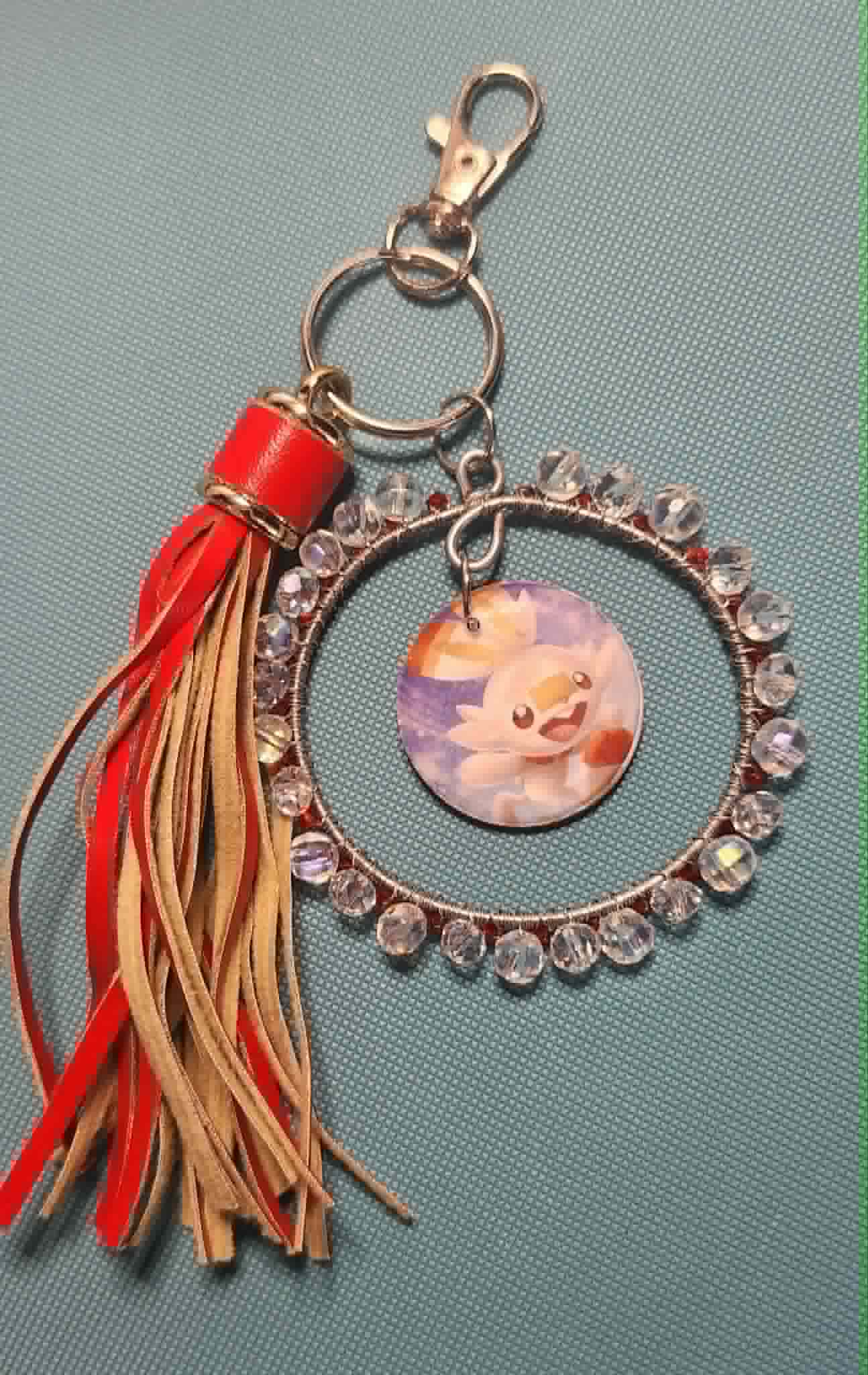 Scorbunny Sprint Charm – Handmade Pokémon-Inspired Bag Charm, Keychain & Car Accessory