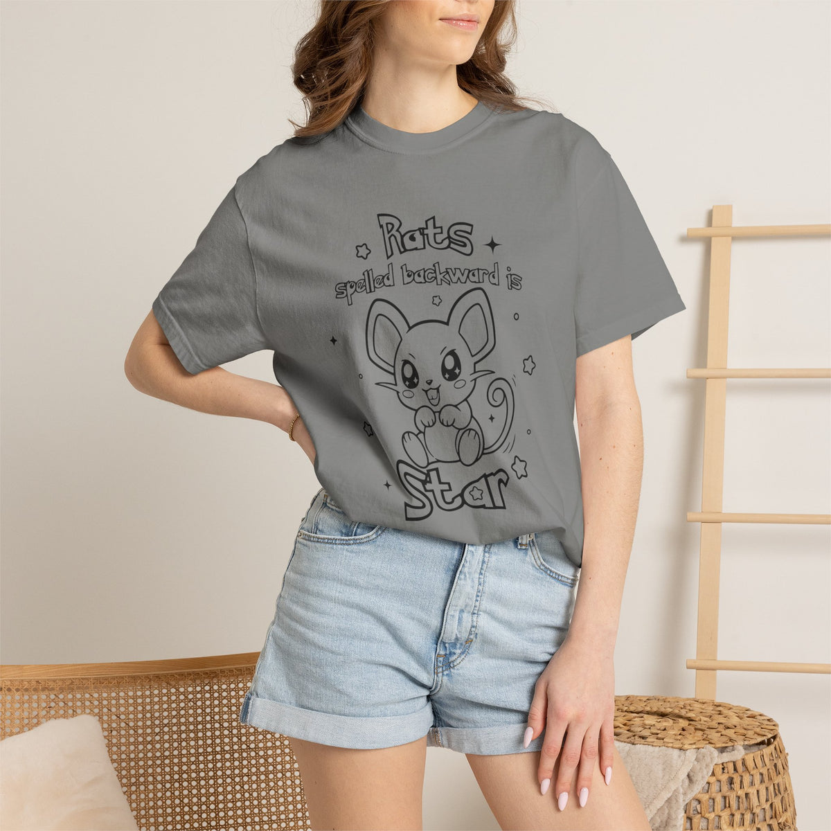 Rats spelled backward is star t-shirt cute Pkm rat animal design tee shirt