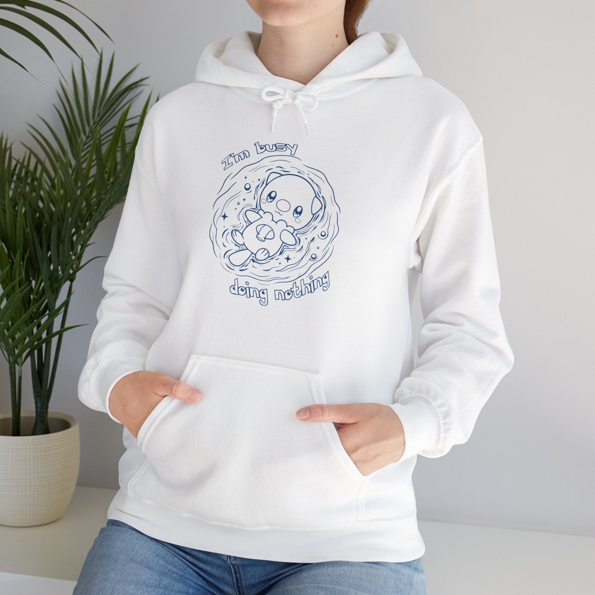 Otter Busy Doing Nothing Otter Hoodie | Cute Swimming Animal Graphic