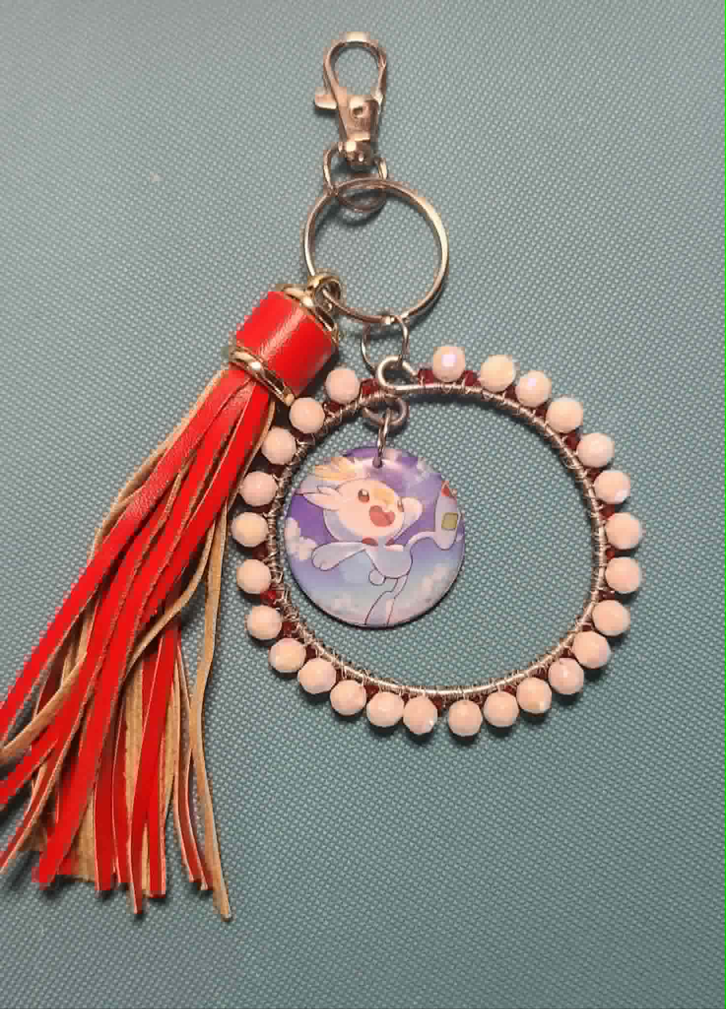 Scorbunny Blaze Charm – Handmade Pokémon-Inspired Bag Charm, Keychain & Car Accessory