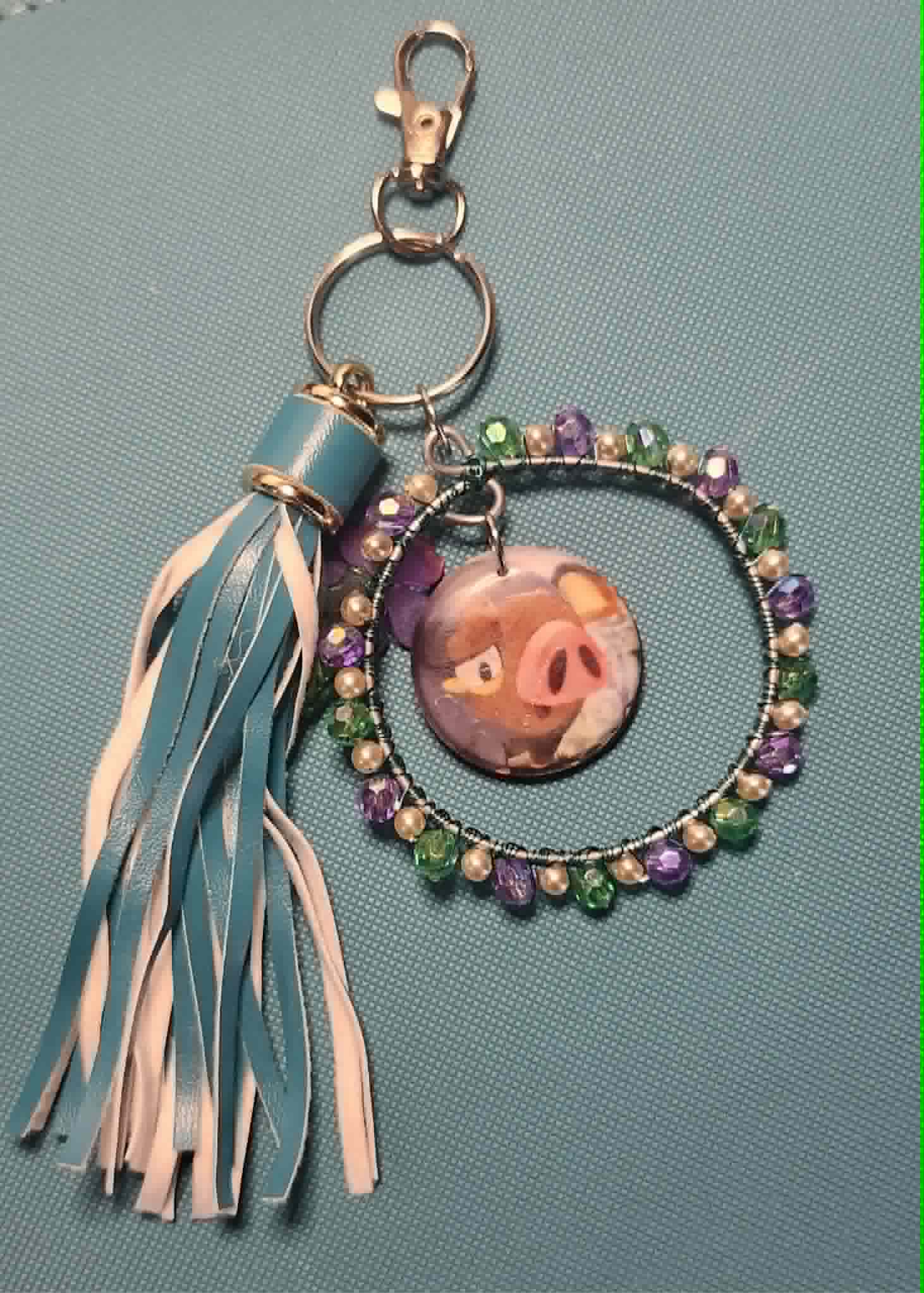 Handmade Double-Sided Lechonk Charm | Petal Dance Collection | Pokémon Floral Bag Charm & Keychain